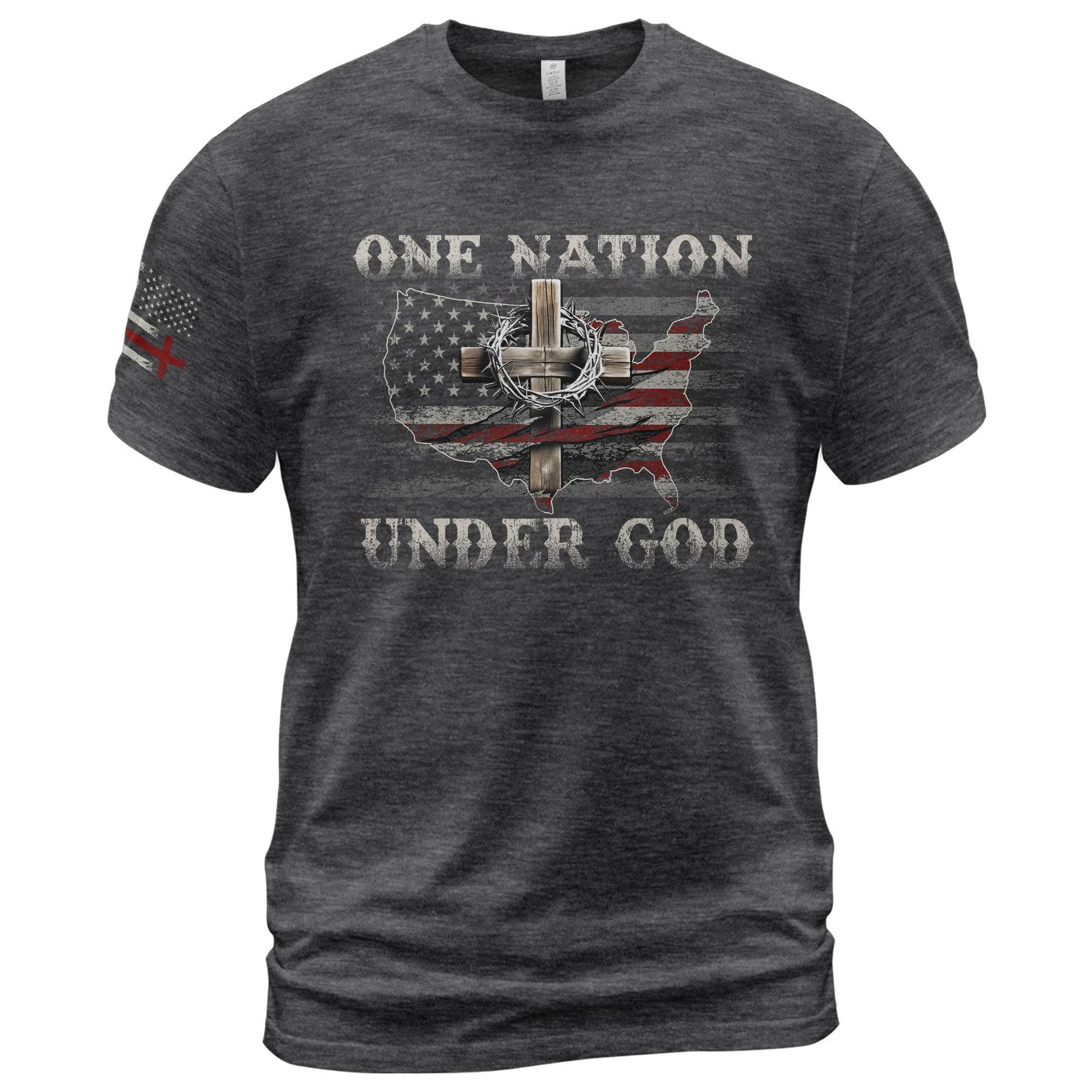 One Nation Under God Christian American Flag T-Shirt - Rust Field Wear