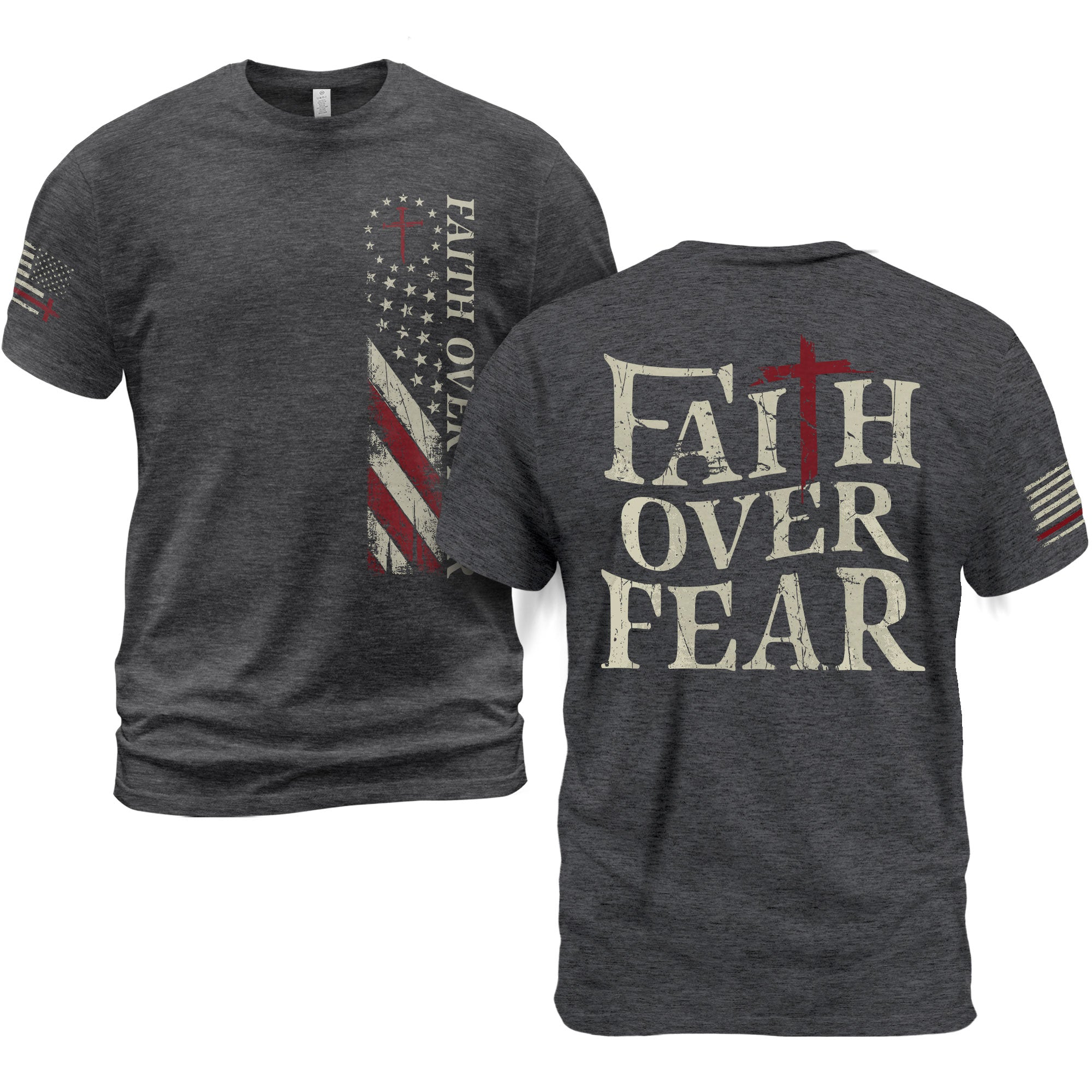 Faith Over Fear Christian Strength T-Shirt