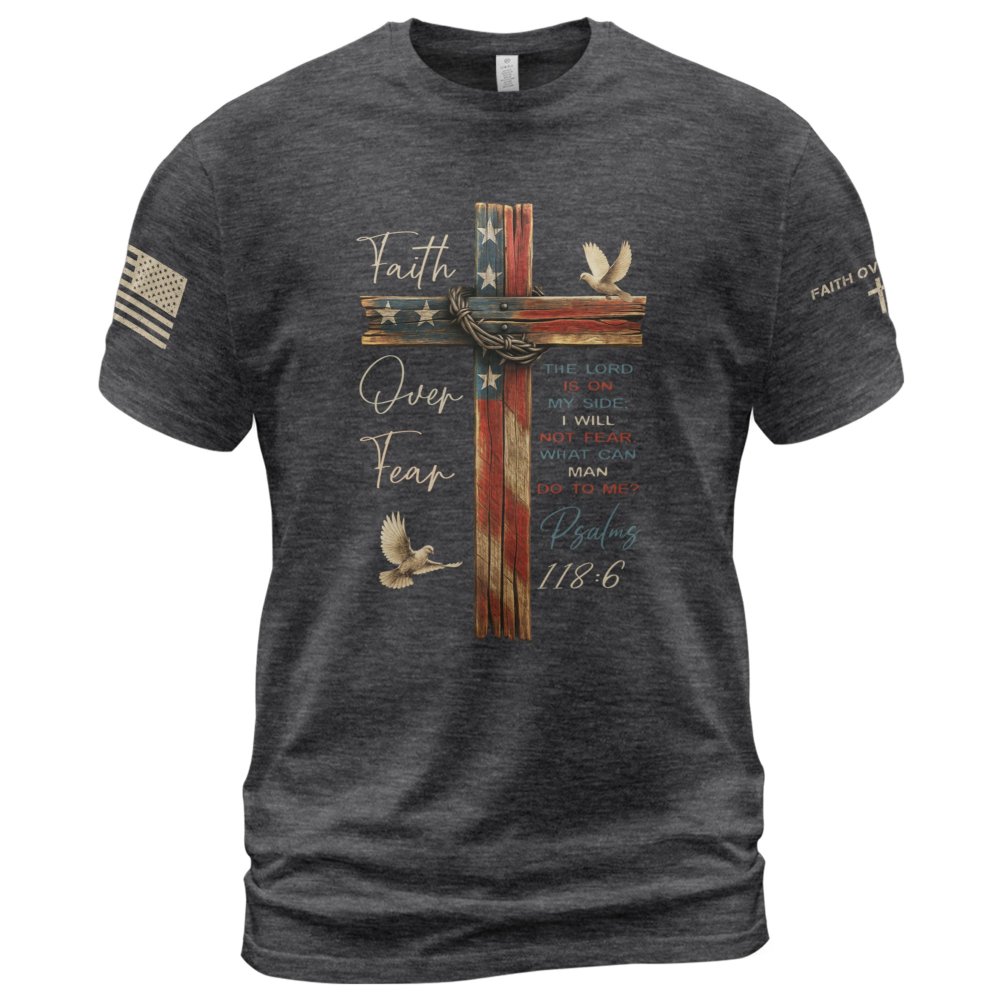 Faith Over Fear Rustic Cross T-Shirt