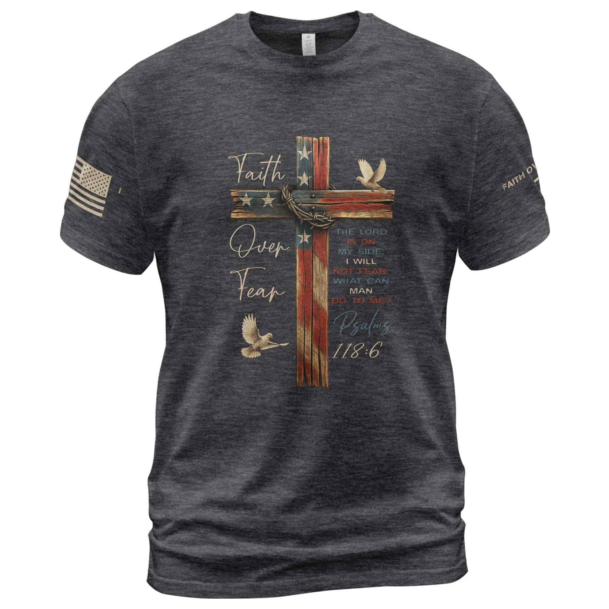 Faith Over Fear Rustic Cross T-Shirt