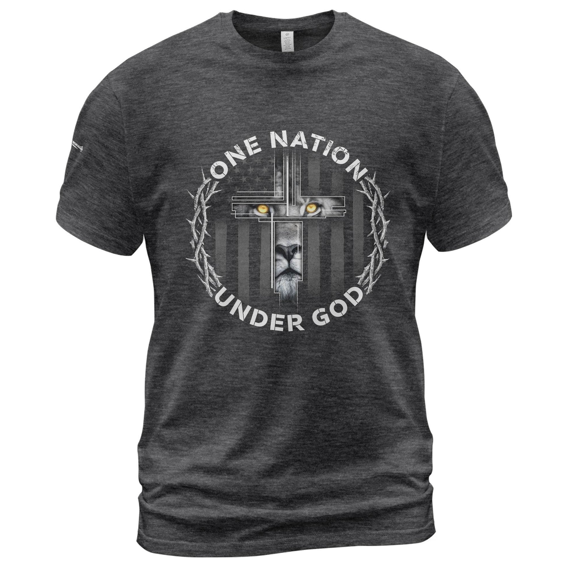 One Nation Under God Lion Cross T-Shirt - Rust Field Wear