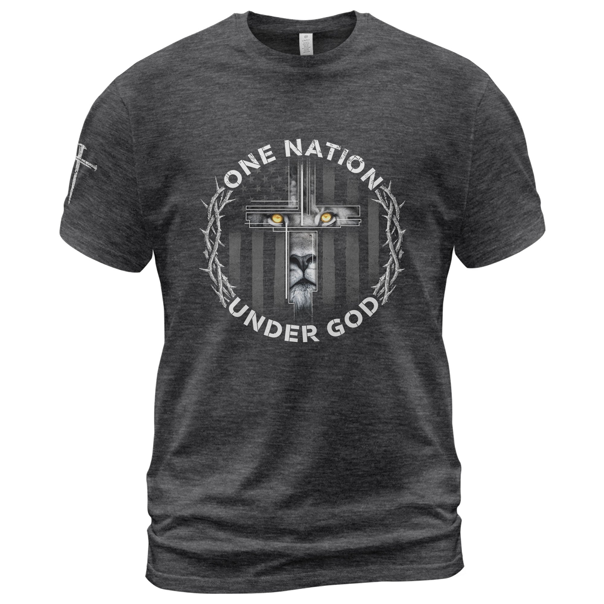 One Nation Under God Lion Cross T-Shirt