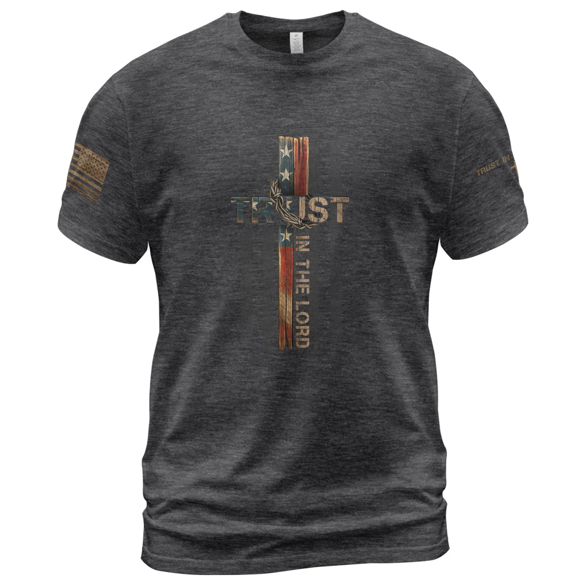 Trust In The Lord American Flag Cross T-Shirt