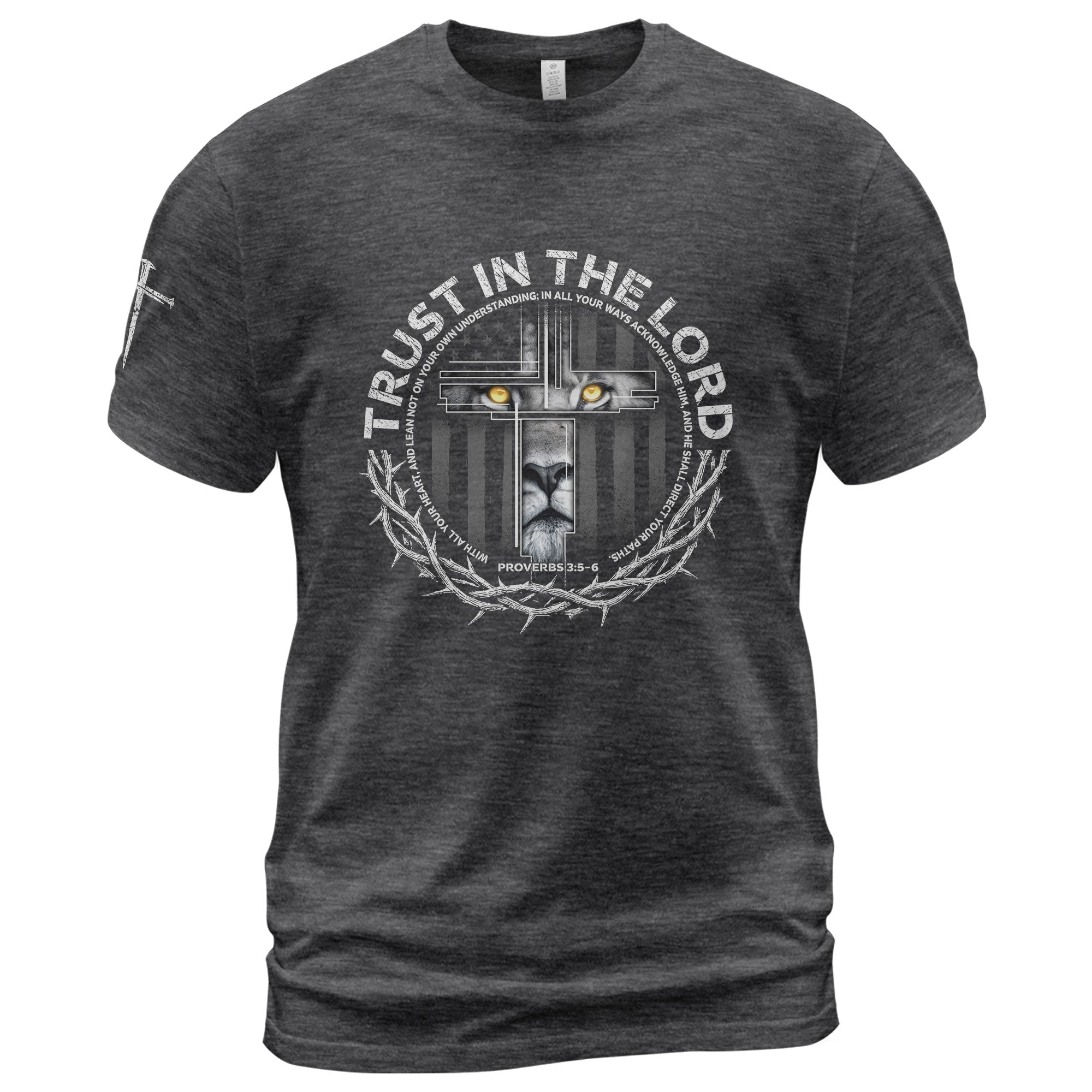Trust In The Lord Proverbs 3:5 Lion Cross T-Shirt