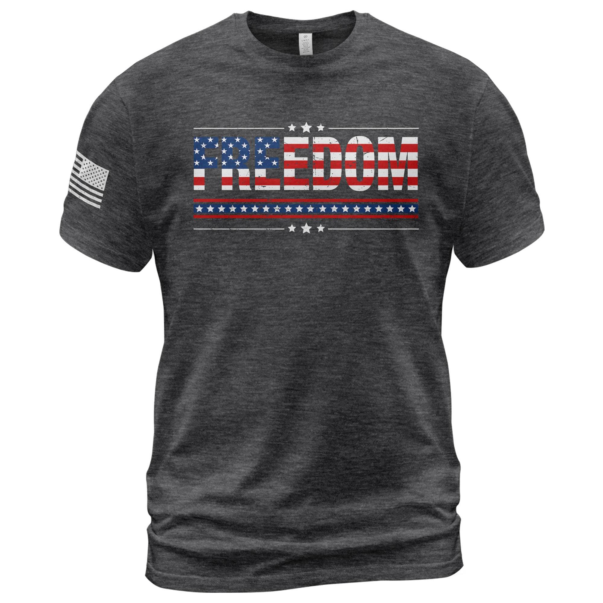 Freedom American Flag Stars & Stripes Patriotic T-Shirt - Rust Field Wear