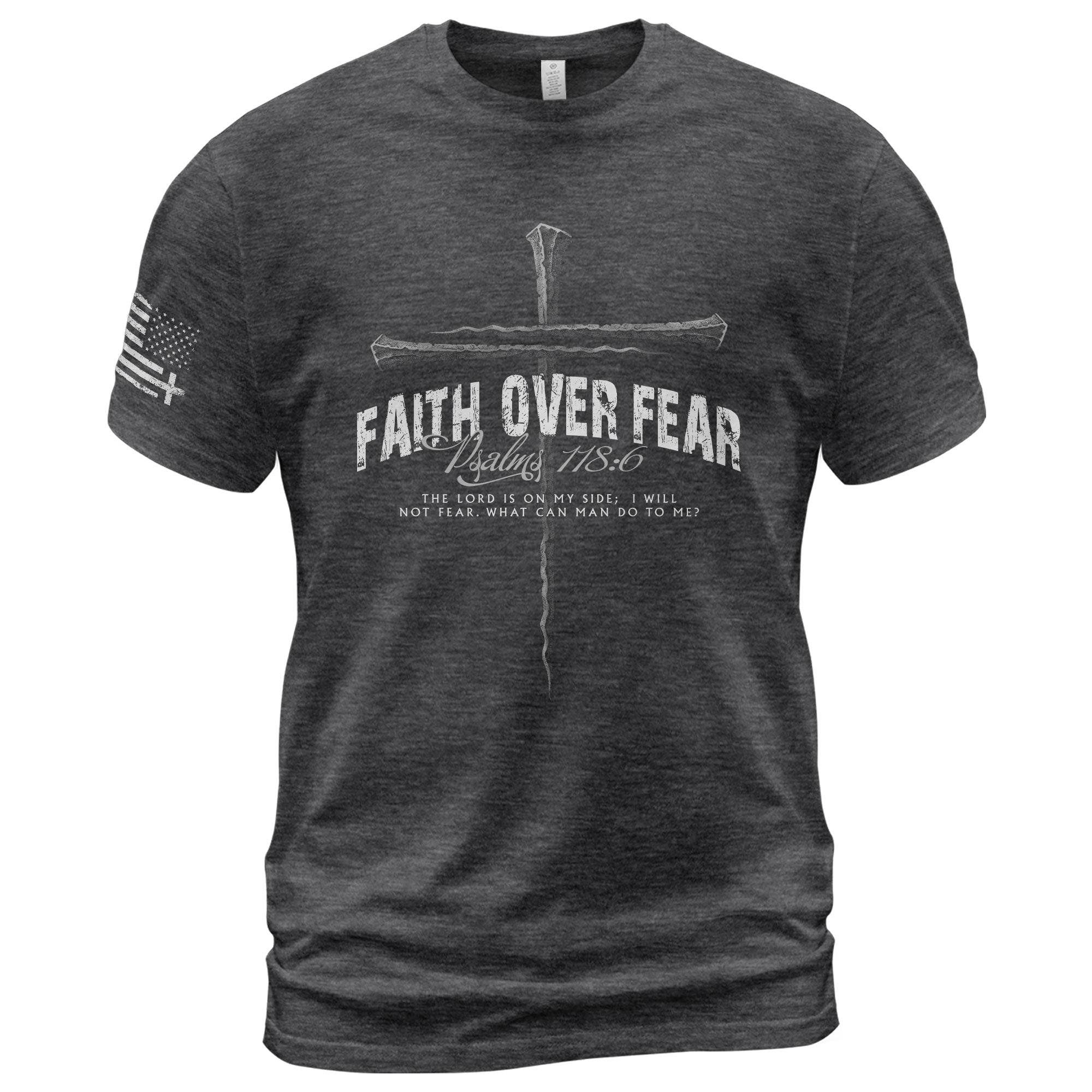 Faith Over Fear Psalm 118:6 Cross T-Shirt - Rust Field Wear