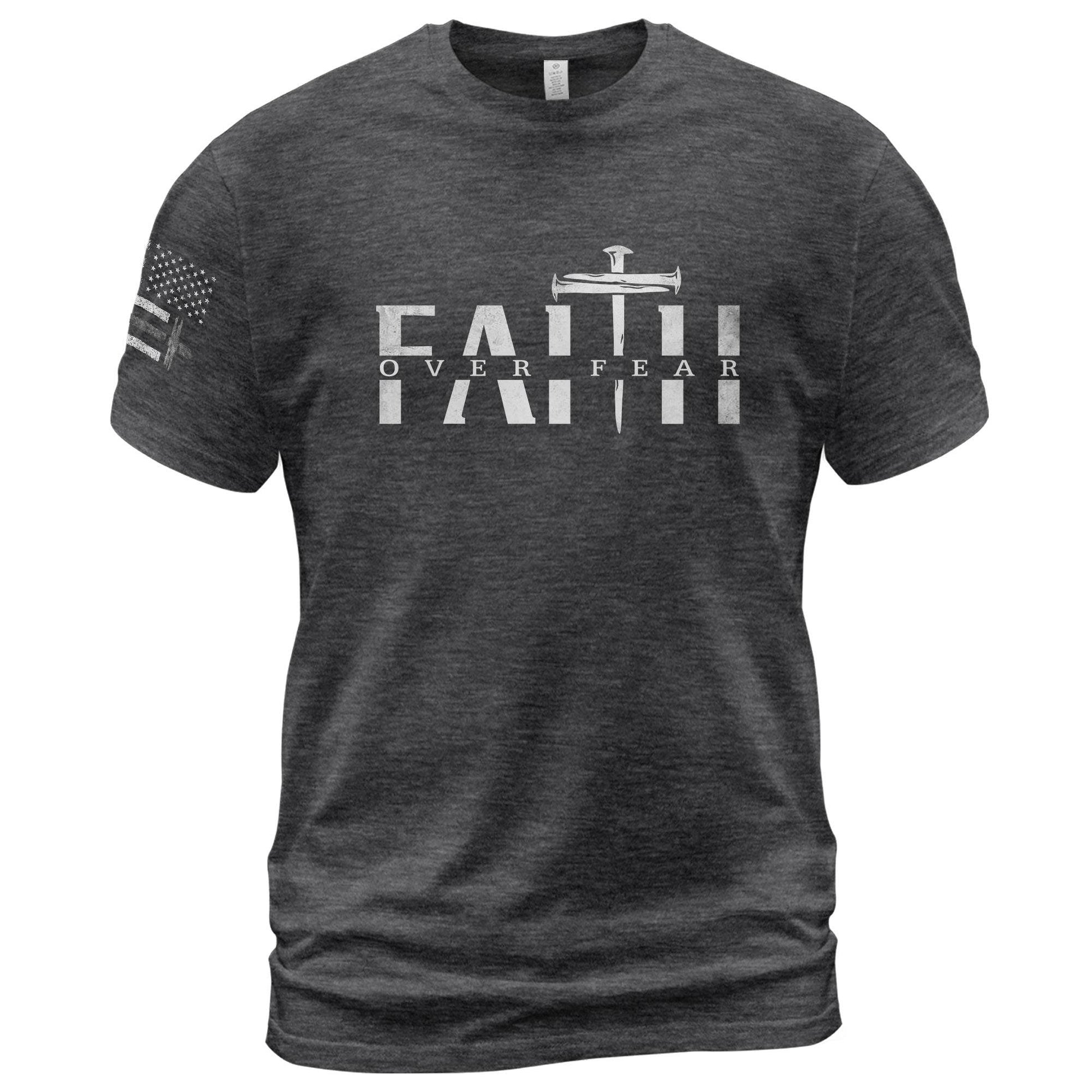 Faith Over Fear Sword Cross Graphic T-Shirt - Rust Field Wear