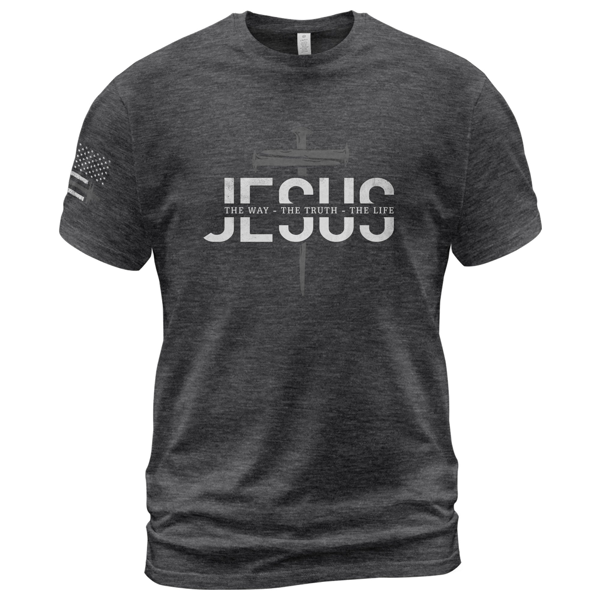 Jesus The Way The Truth The Life Christian T Shirt Cross Nail Design