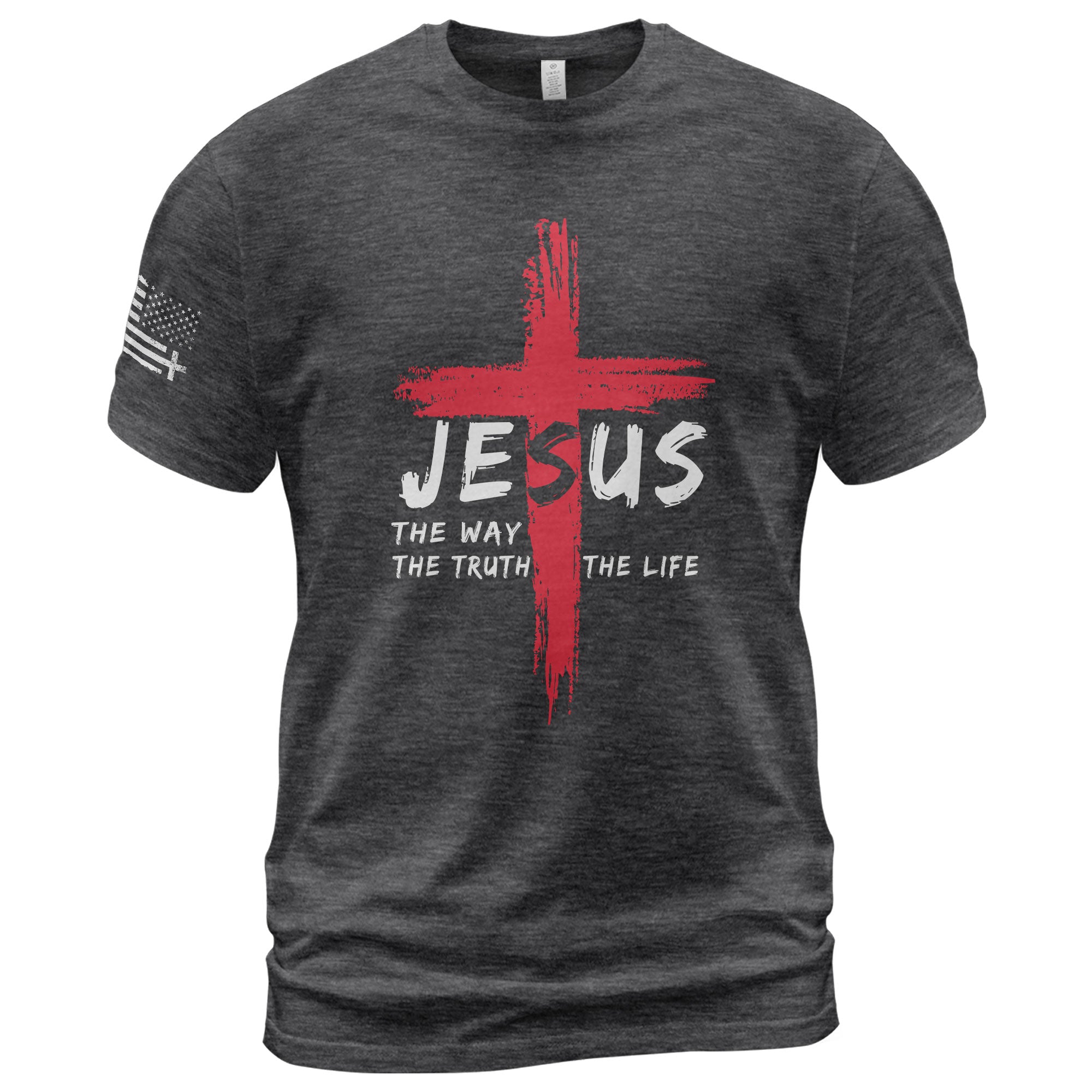 Jesus The Way The Truth The Life Red Cross Christian T-Shirt