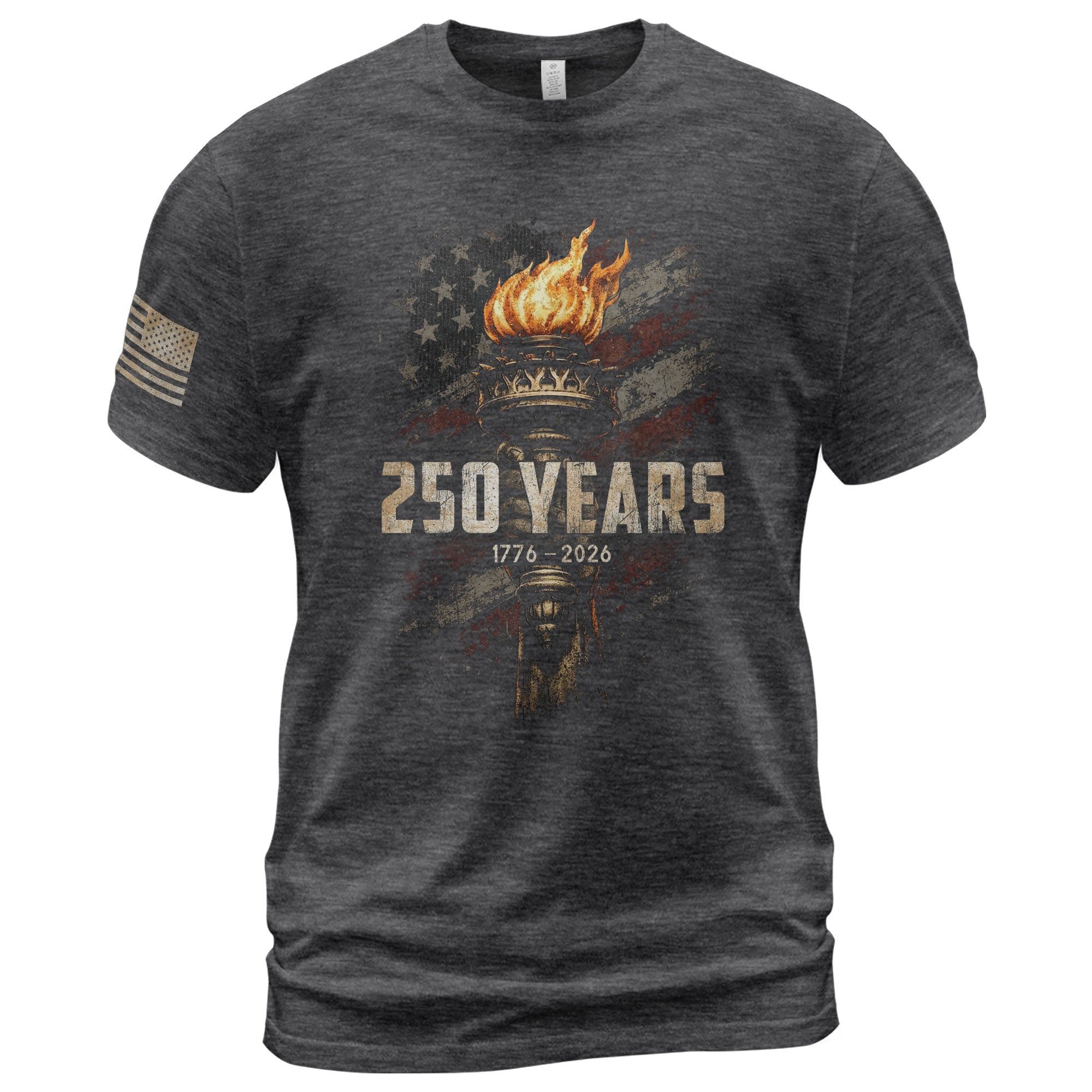 USA 250th Anniversary Shirt 1776-2026 American Flag Liberty Torch Patriotic for Men