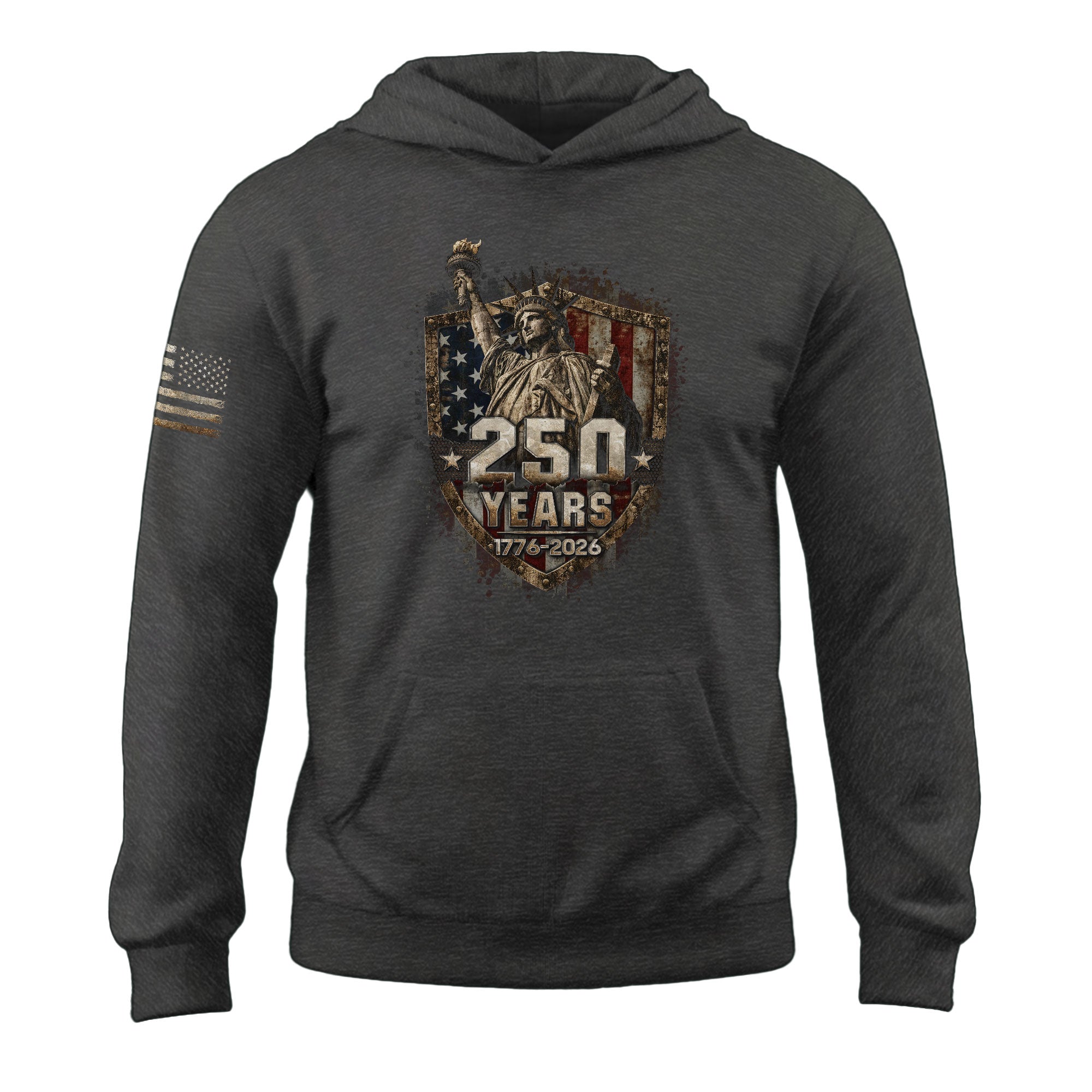 USA 250th Anniversary Hoodie 1776-2026 Statue of Liberty American Flag Patriotic