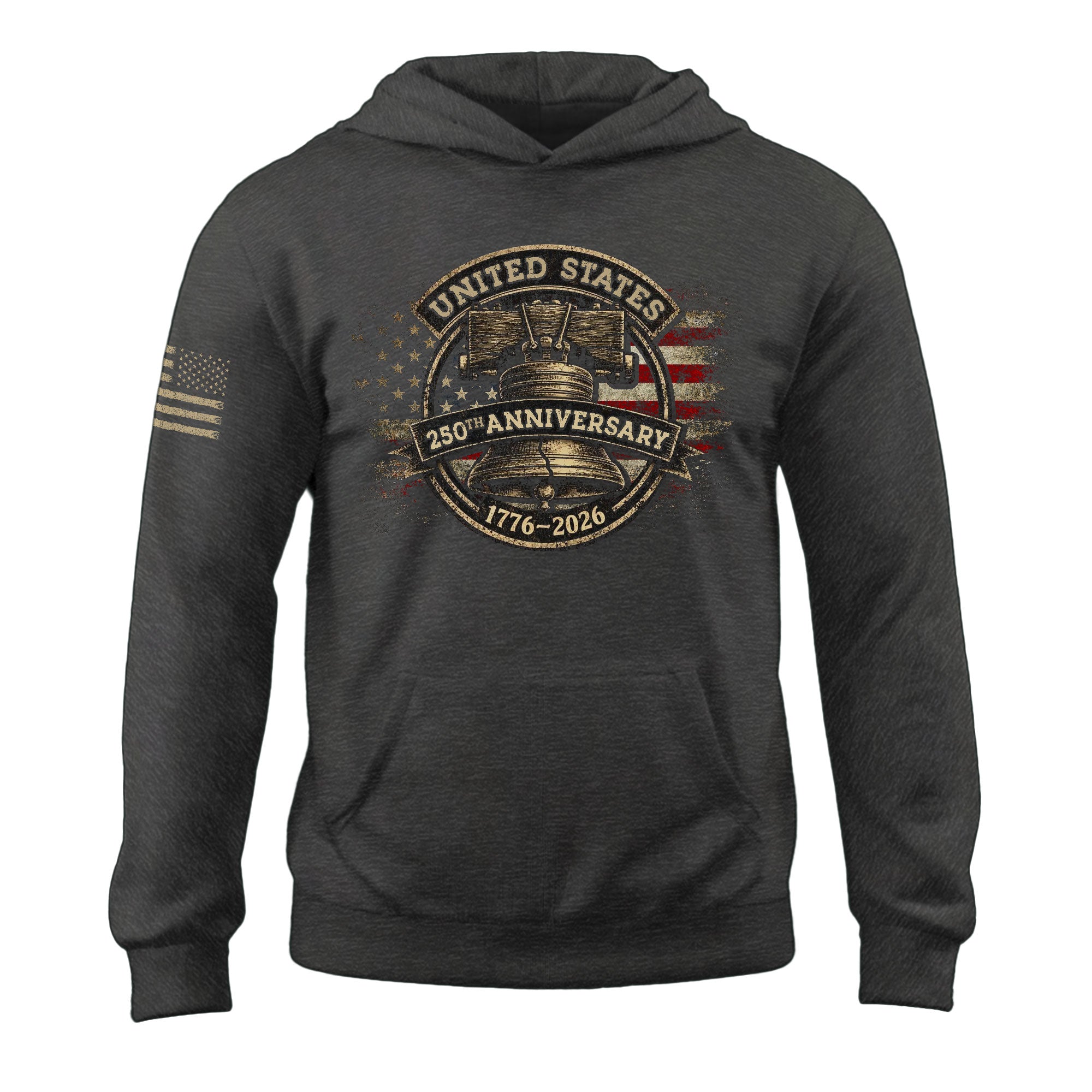 USA 250th Anniversary Hoodie 1776-2026 Liberty Bell Patriotic American Men