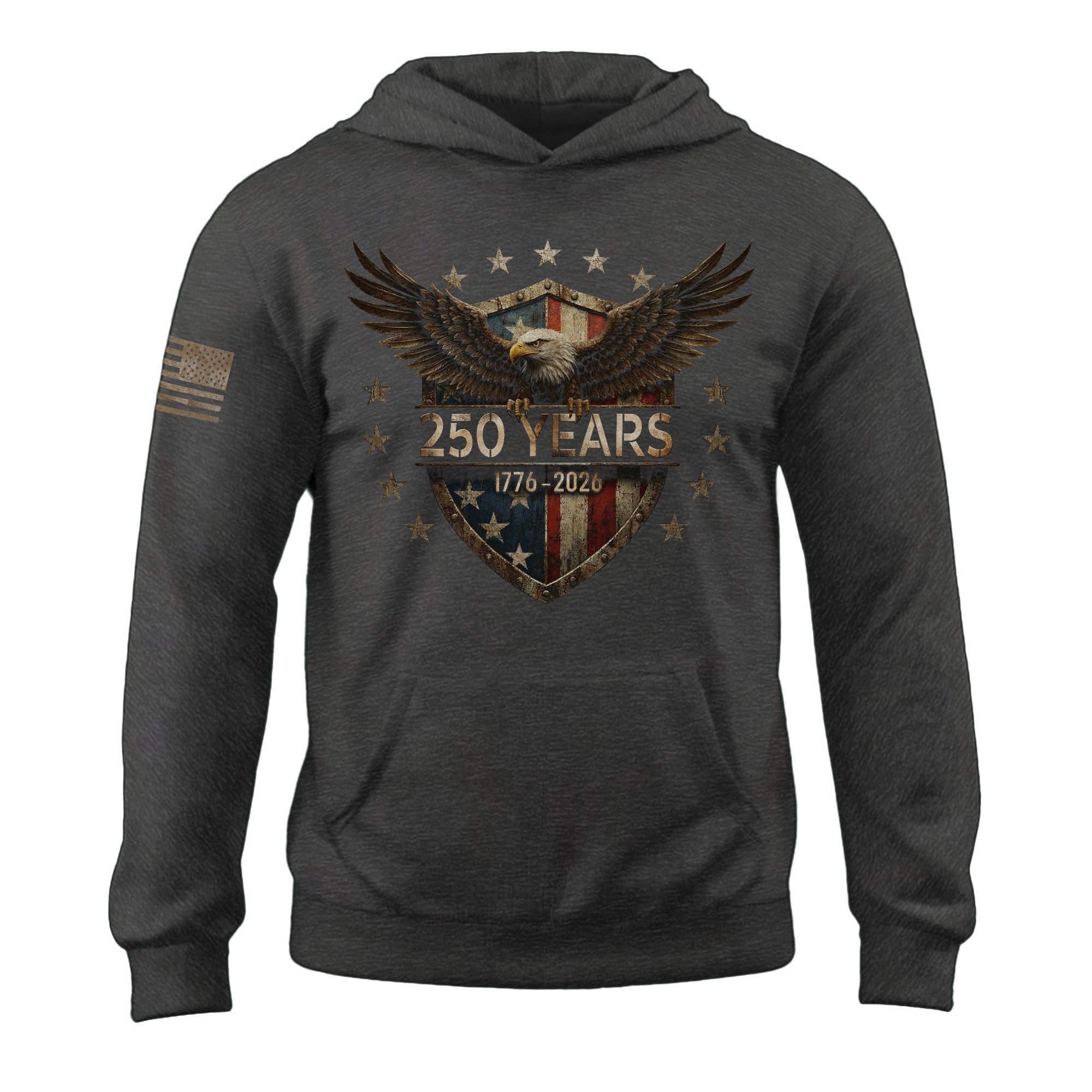 USA 250th Anniversary Hoodie 1776-2026 American Flag Eagle Patriotic Men
