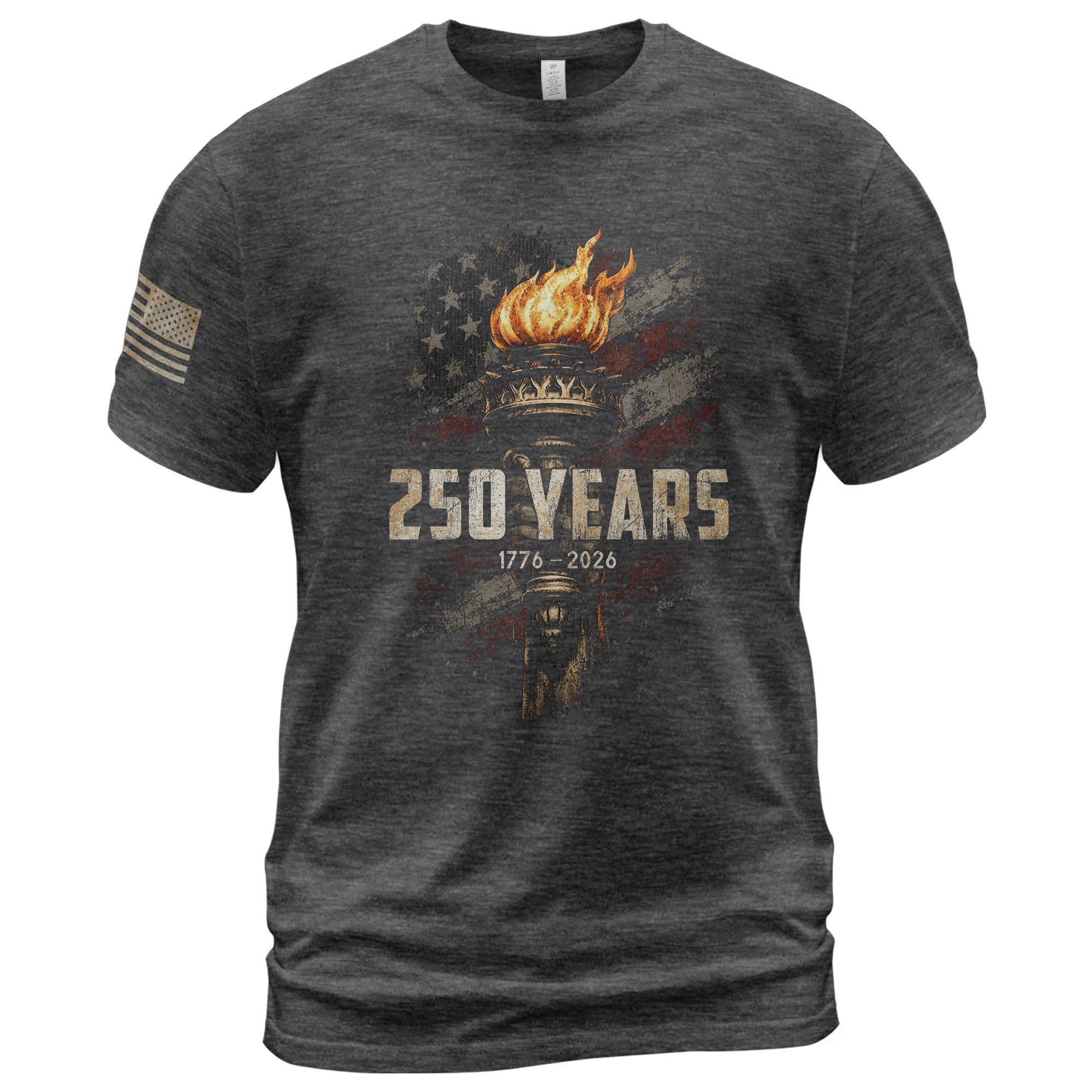 USA 250th Anniversary Shirt 1776-2026 American Flag Liberty Torch Patriotic for Men