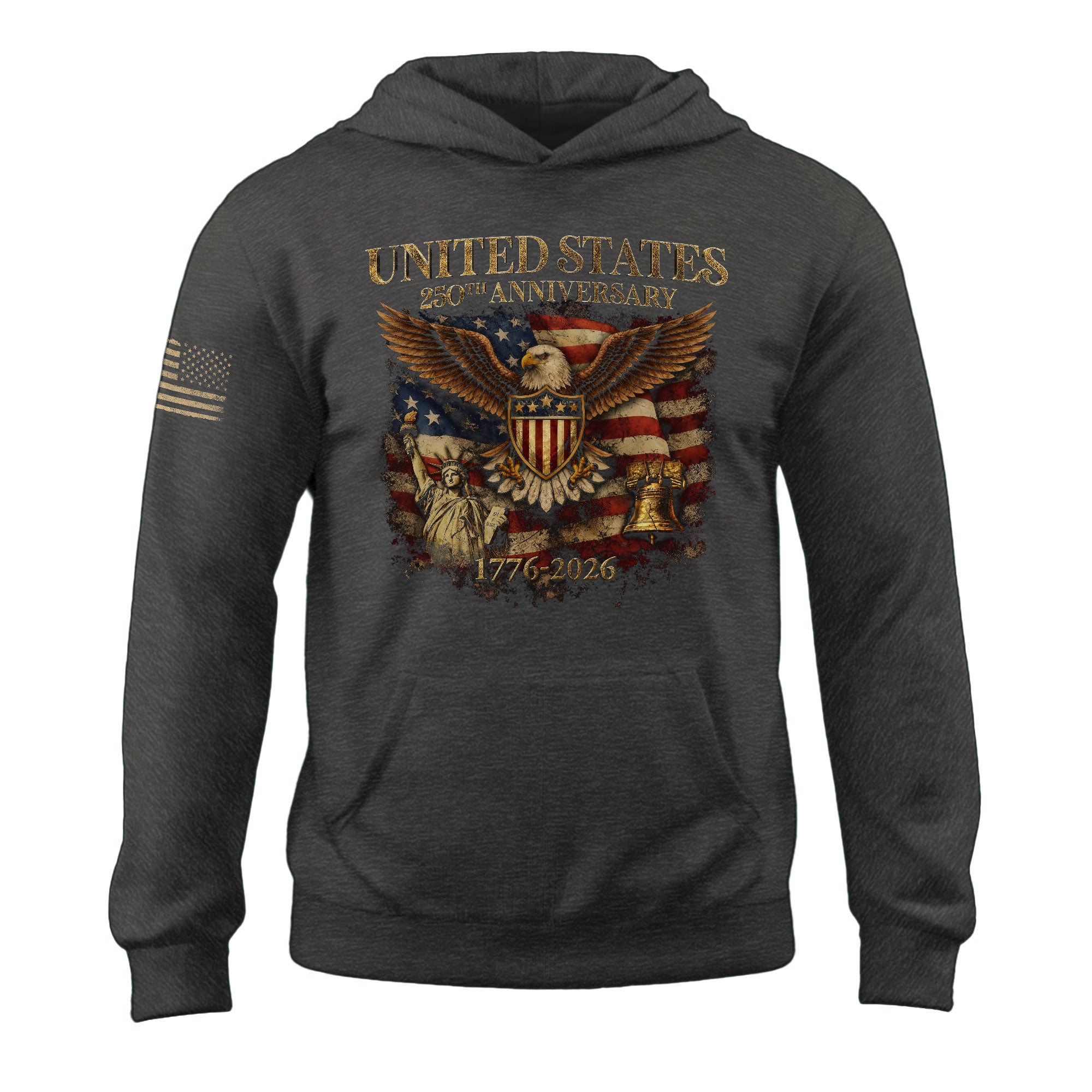 USA 250th Anniversary Semiquincentennial 250 Years Hoodie 1776-2026 USA Flag Eagle Liberty Bell