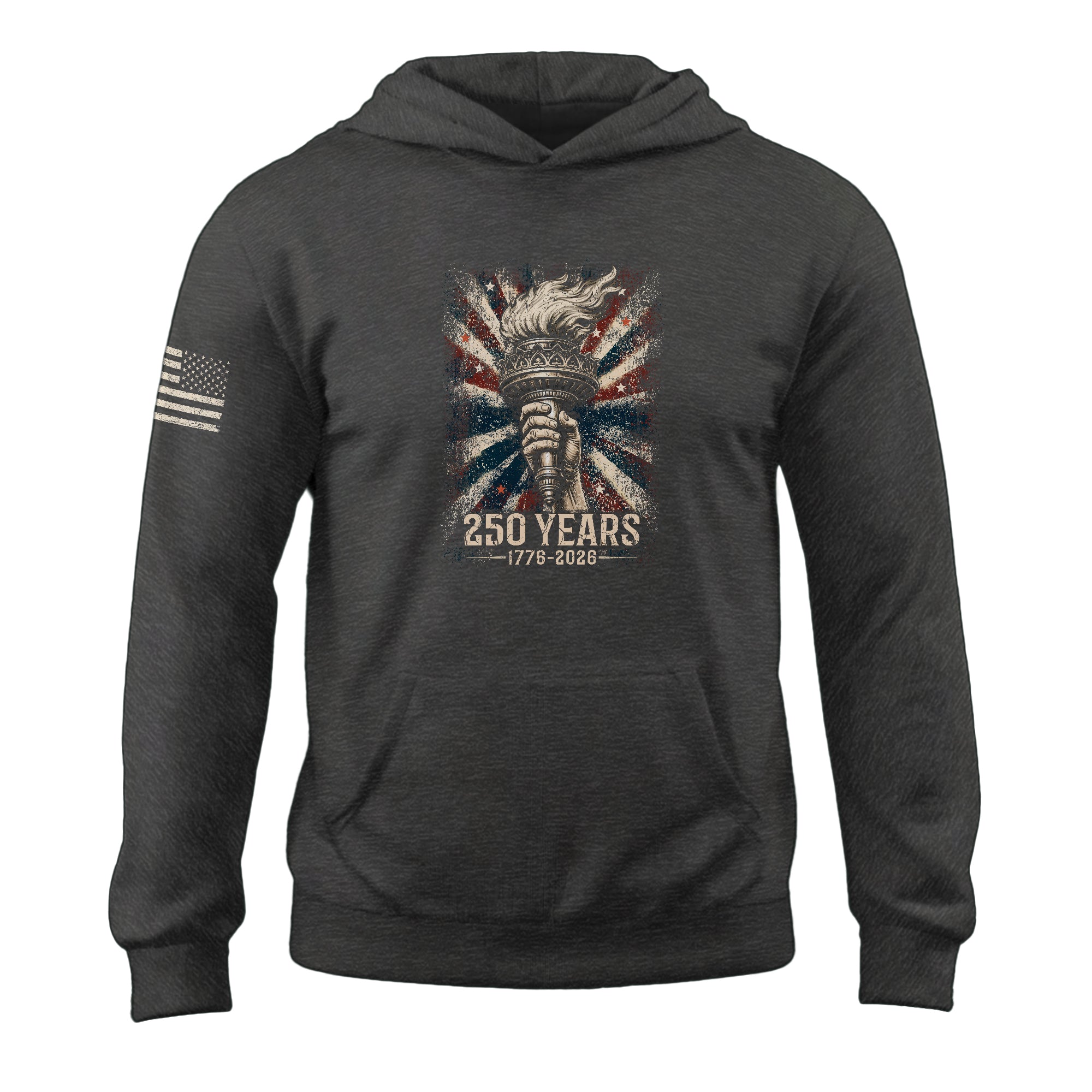 USA 250th Anniversary Semiquincentennial 250 Years Hoodie 1776-2026 Liberty Torch Patriotic