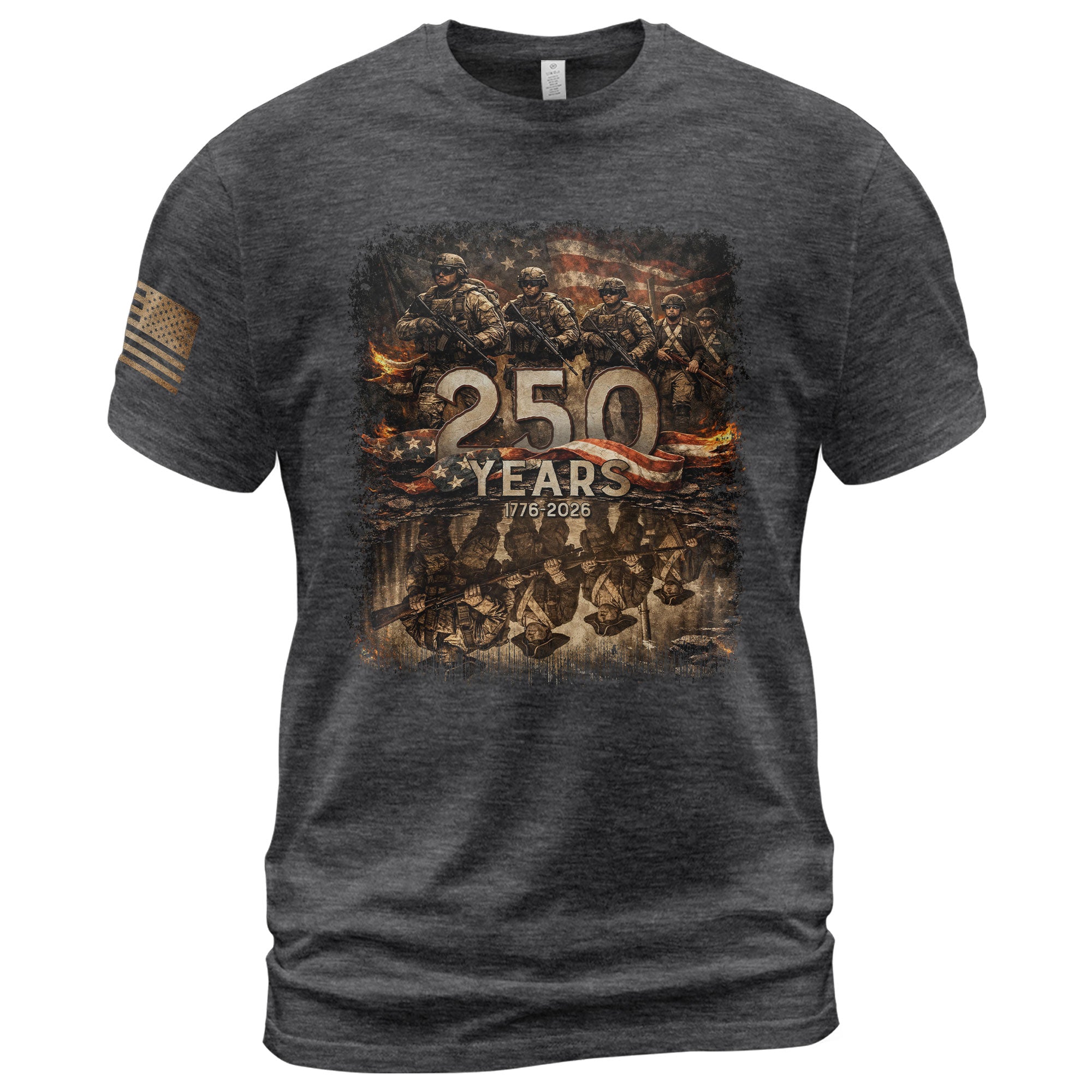 USA 250th Anniversary Semiquincentennial 250 Years Shirt 1776-2026 Brothers in Arms Patriotic Soldier Heritage