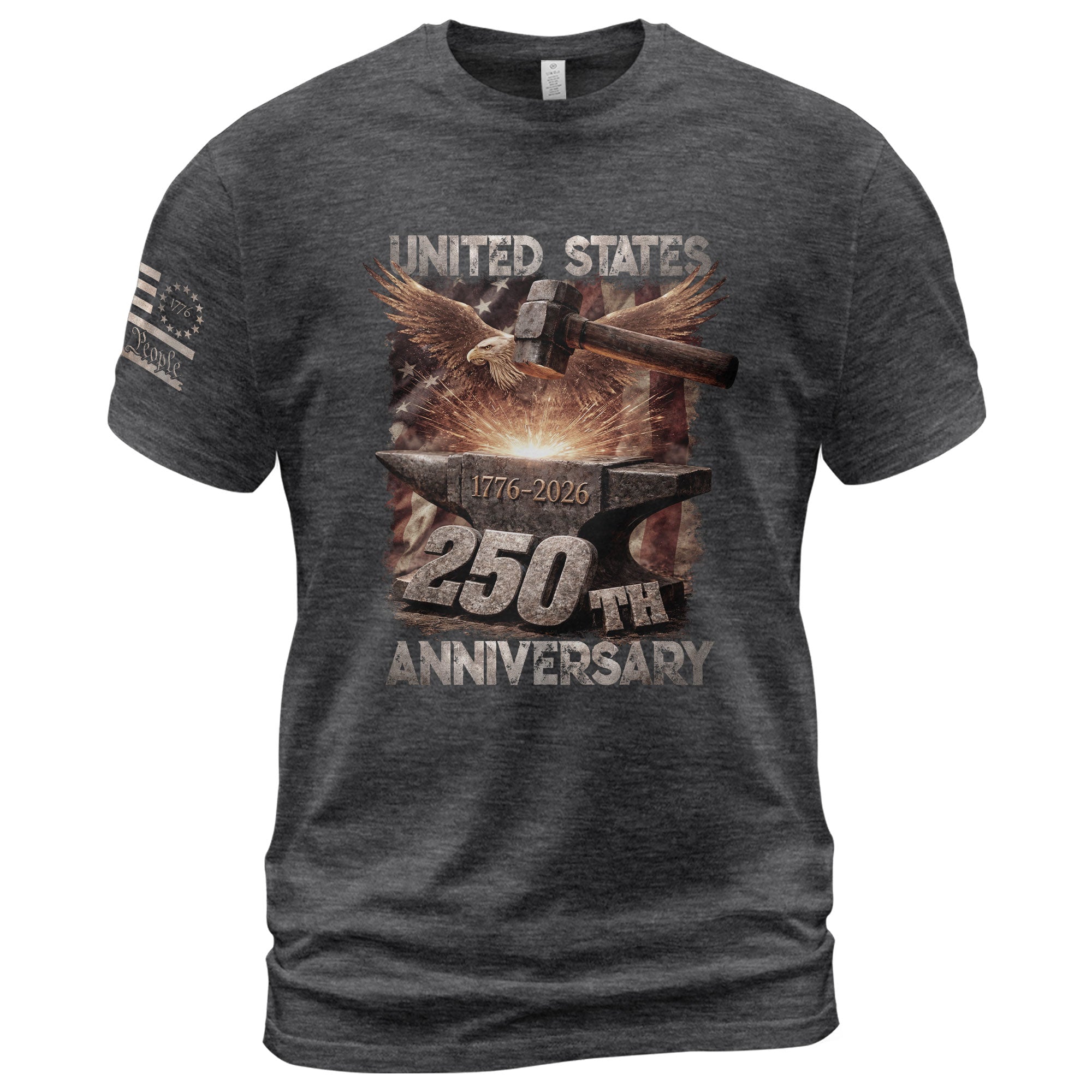 United States 250th Anniversary Semiquincentennial 250 Years Shirt 1776-2026 We The People Forged in Liberty Eagle Anvil