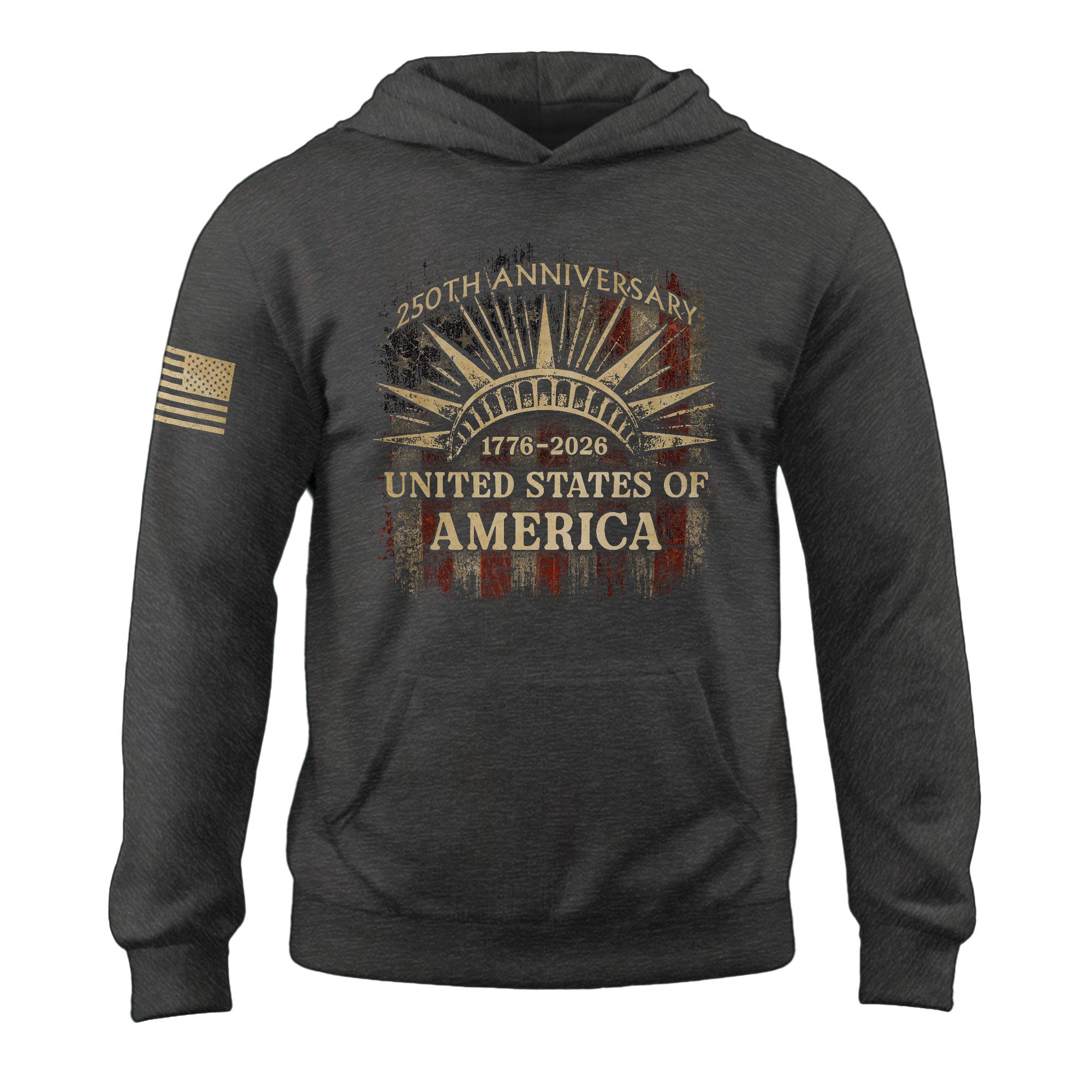 250th Anniversary USA Hoodie 1776–2026, Vintage American Heritage Freedom Celebration Unisex Hoodie