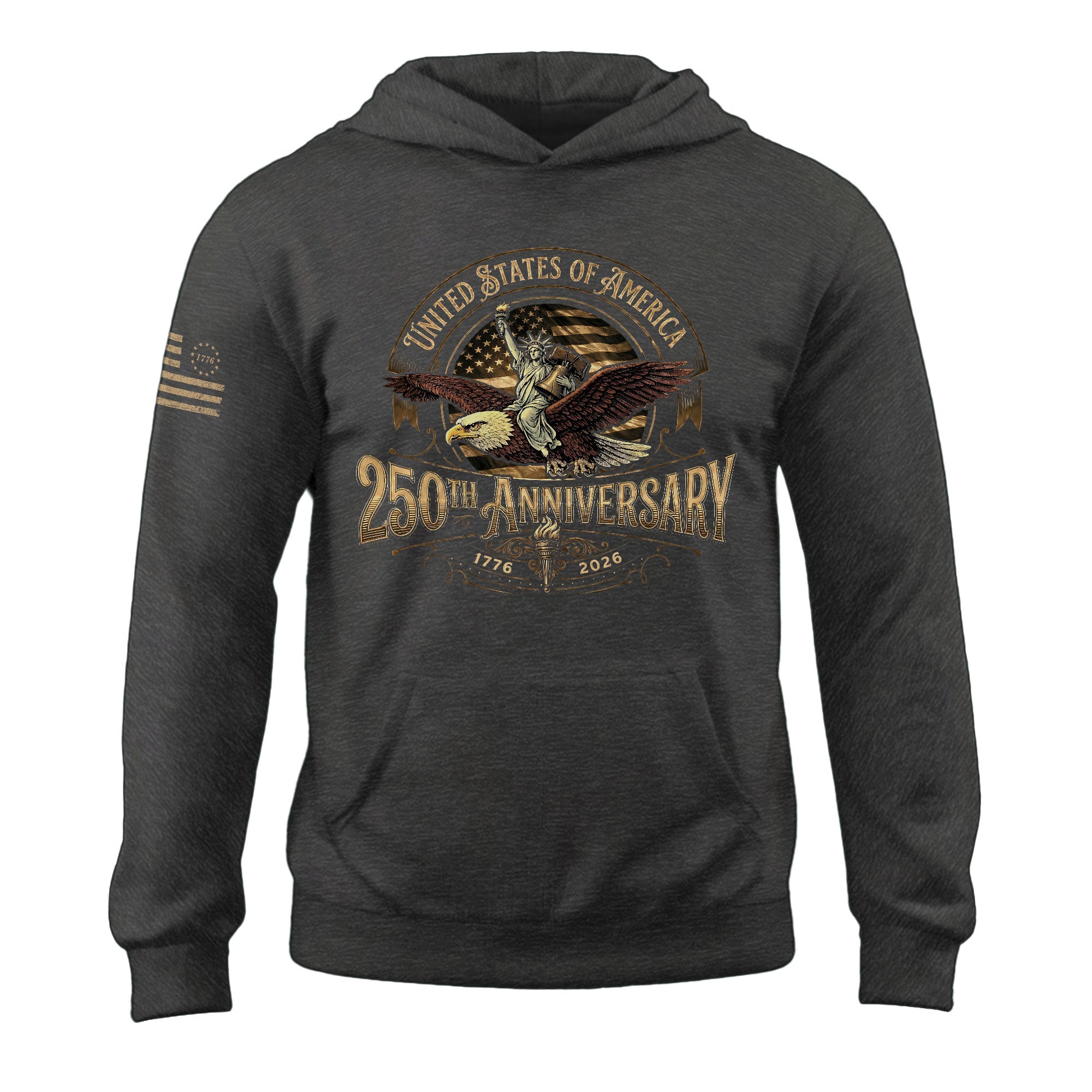 USA 250th Anniversary Hoodie 250 Years Semiquincentennial 1776-2026 Vintage American Emblem Eagle Liberty Patriotic
