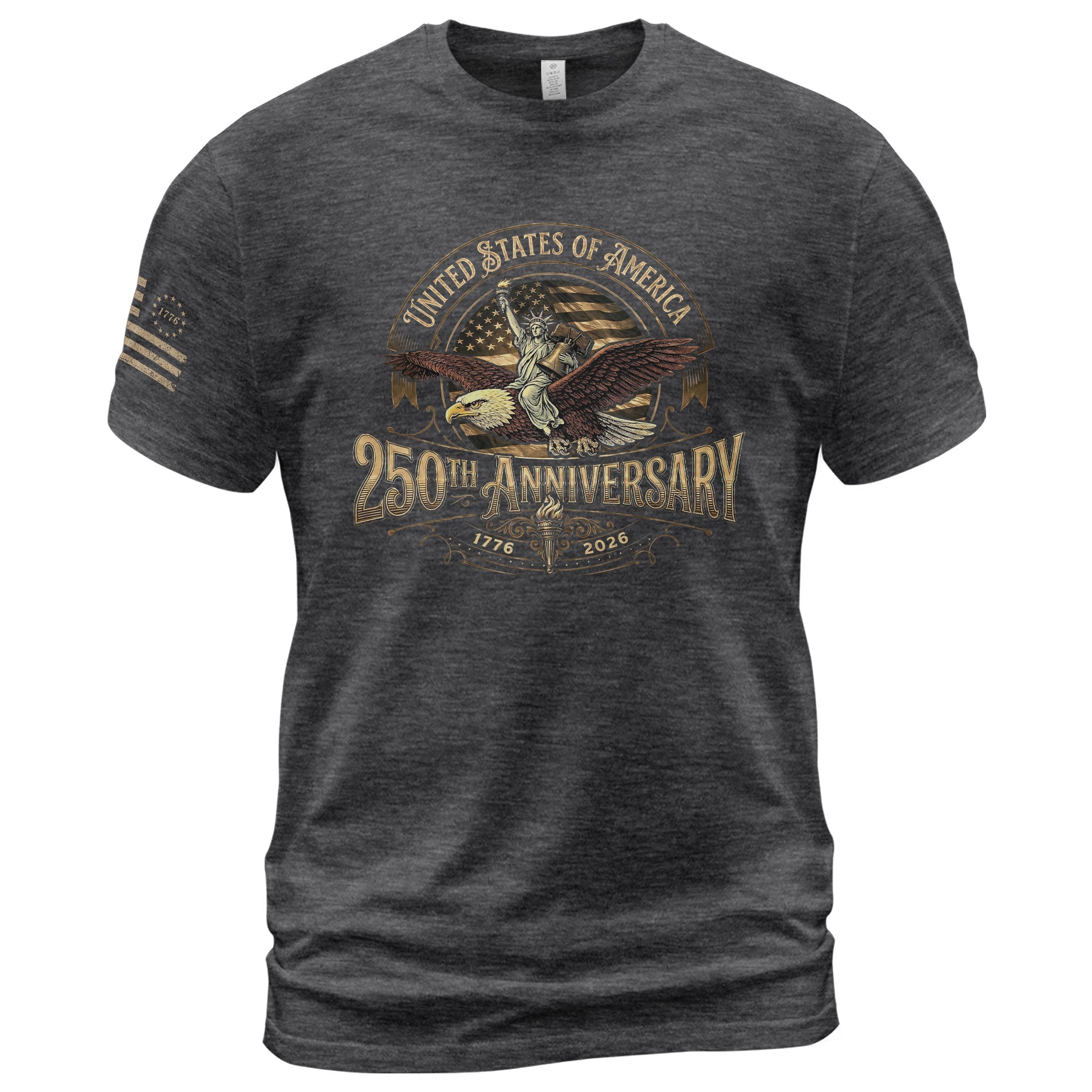 USA 250th Anniversary Shirt 250 Years Semiquincentennial 1776-2026 Retro Vintage American Emblem Eagle Liberty