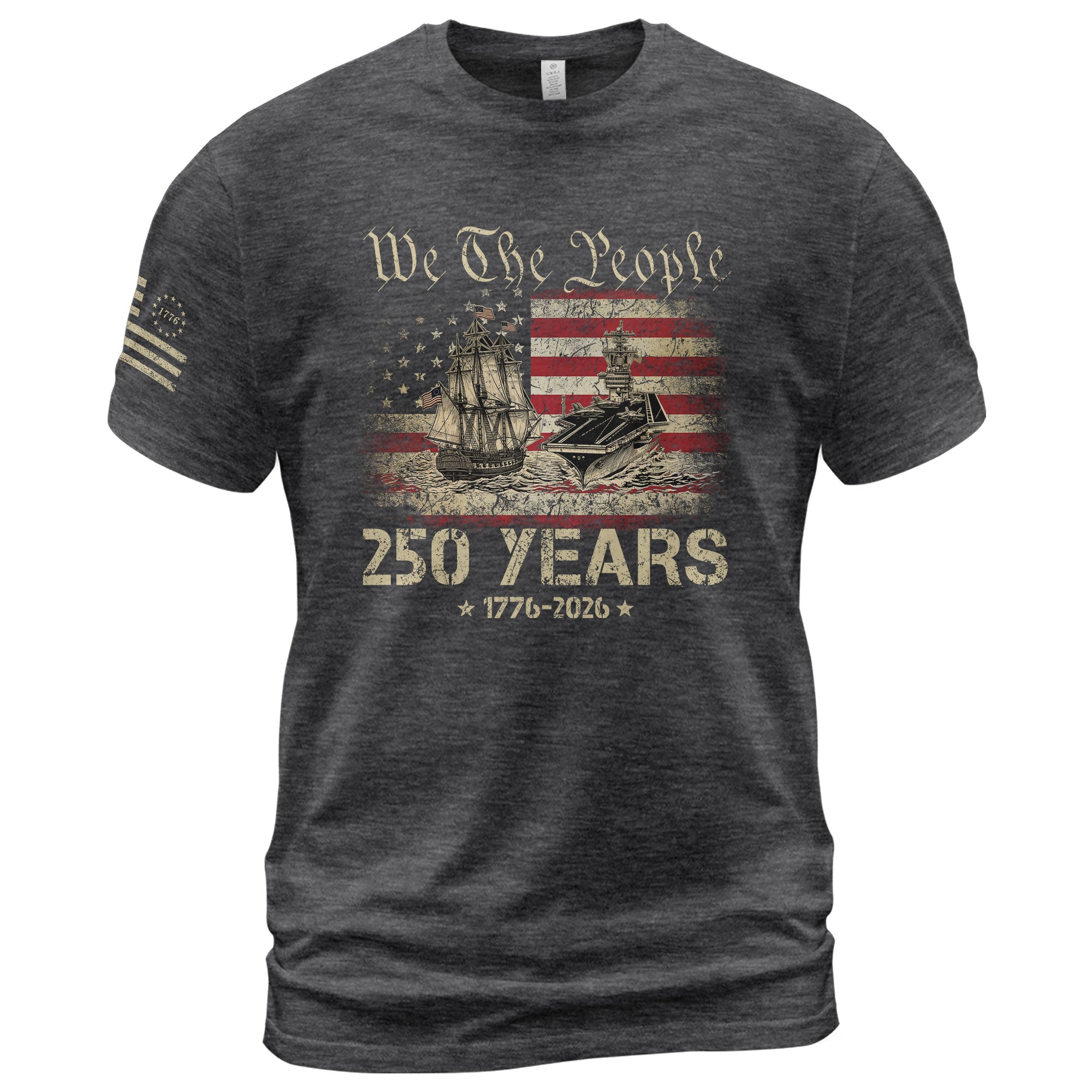 USA 250th Anniversary Shirt 250 Years Semiquincentennial 1776-2026 We The People Navy Battleship Patriotic