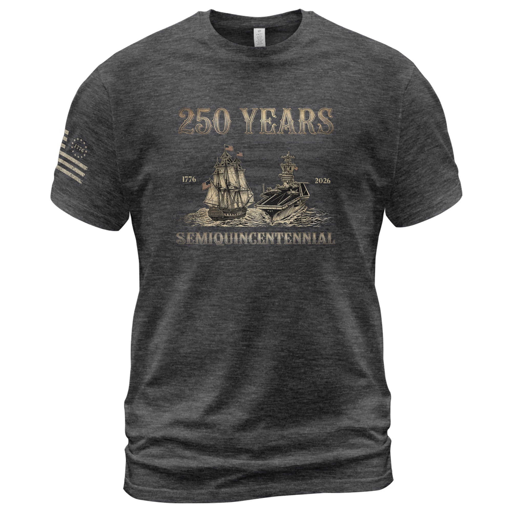 USA 250th Anniversary Shirt Semiquincentennial 1776-2026 Retro American Sailing Ship Patriotic Tee