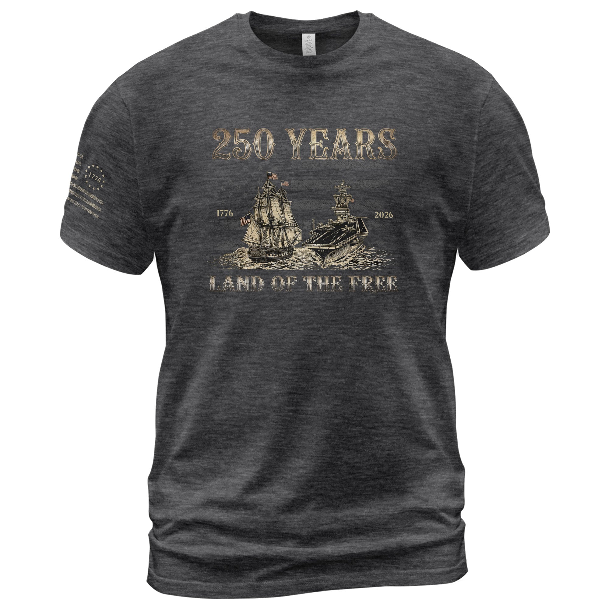 USA 250th Anniversary Shirt 1776-2026 Retro American Sailing Ship Patriotic Tee