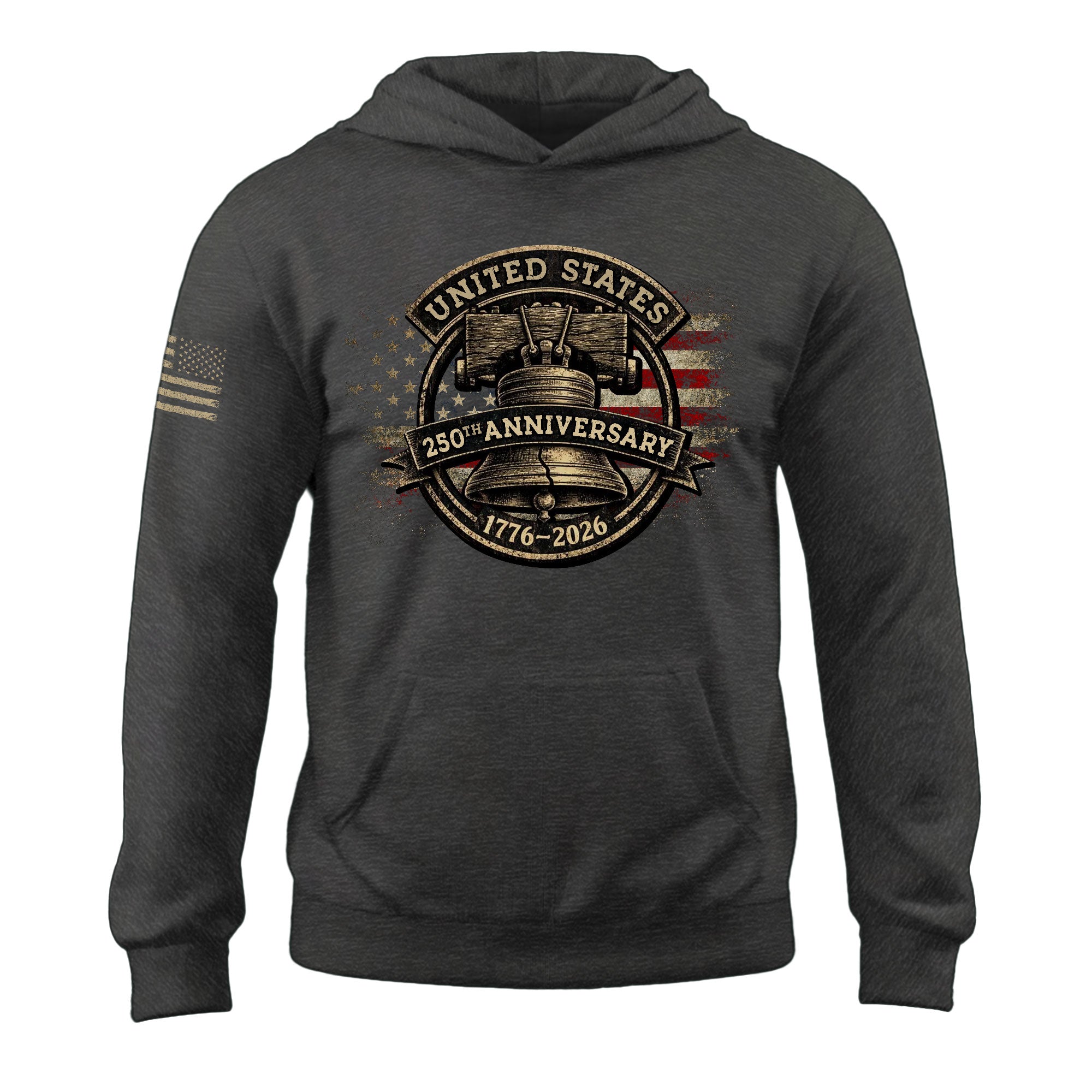 USA 250th Anniversary Hoodie 1776–2026, Patriotic American Heritage Vintage Flag Design, Unisex Hoodie