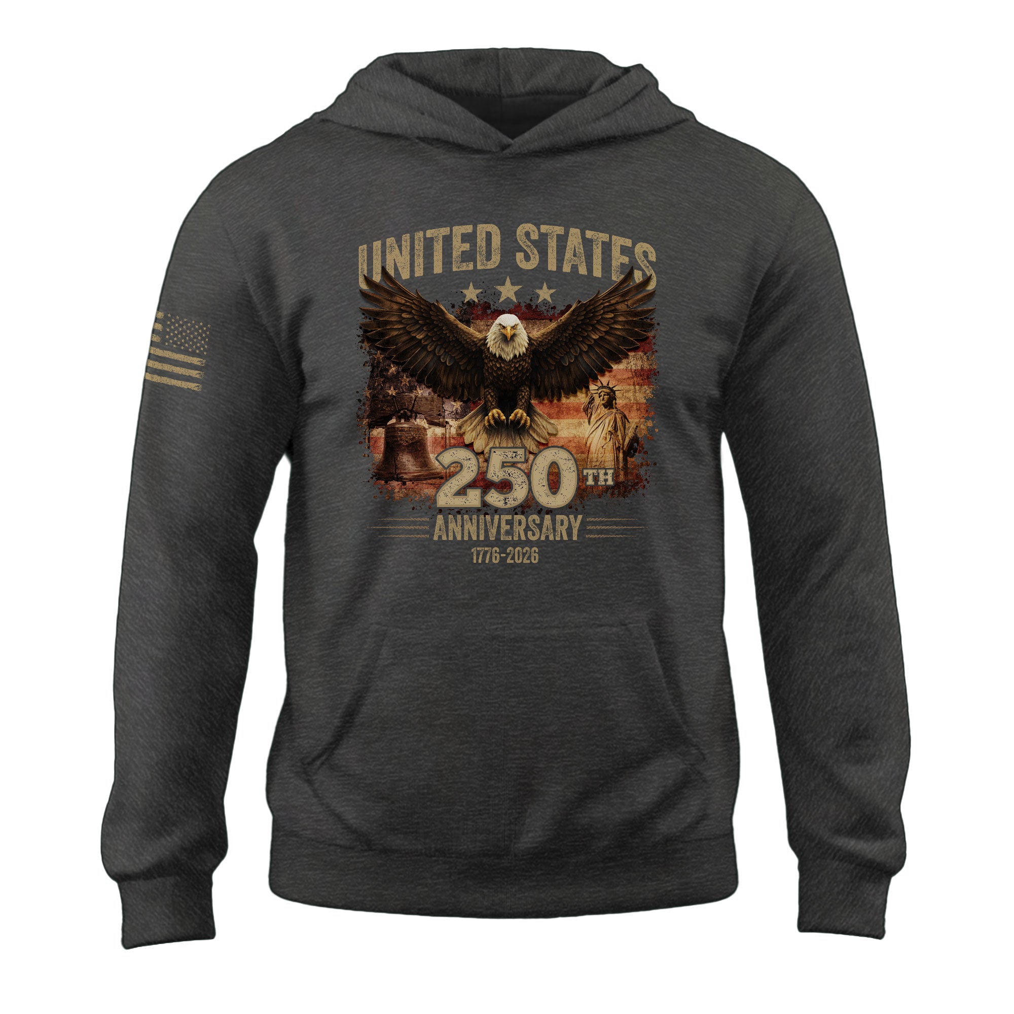 USA 1776–2026 250th Anniversary Hoodie, Patriotic American Freedom Heritage Design Hoodie