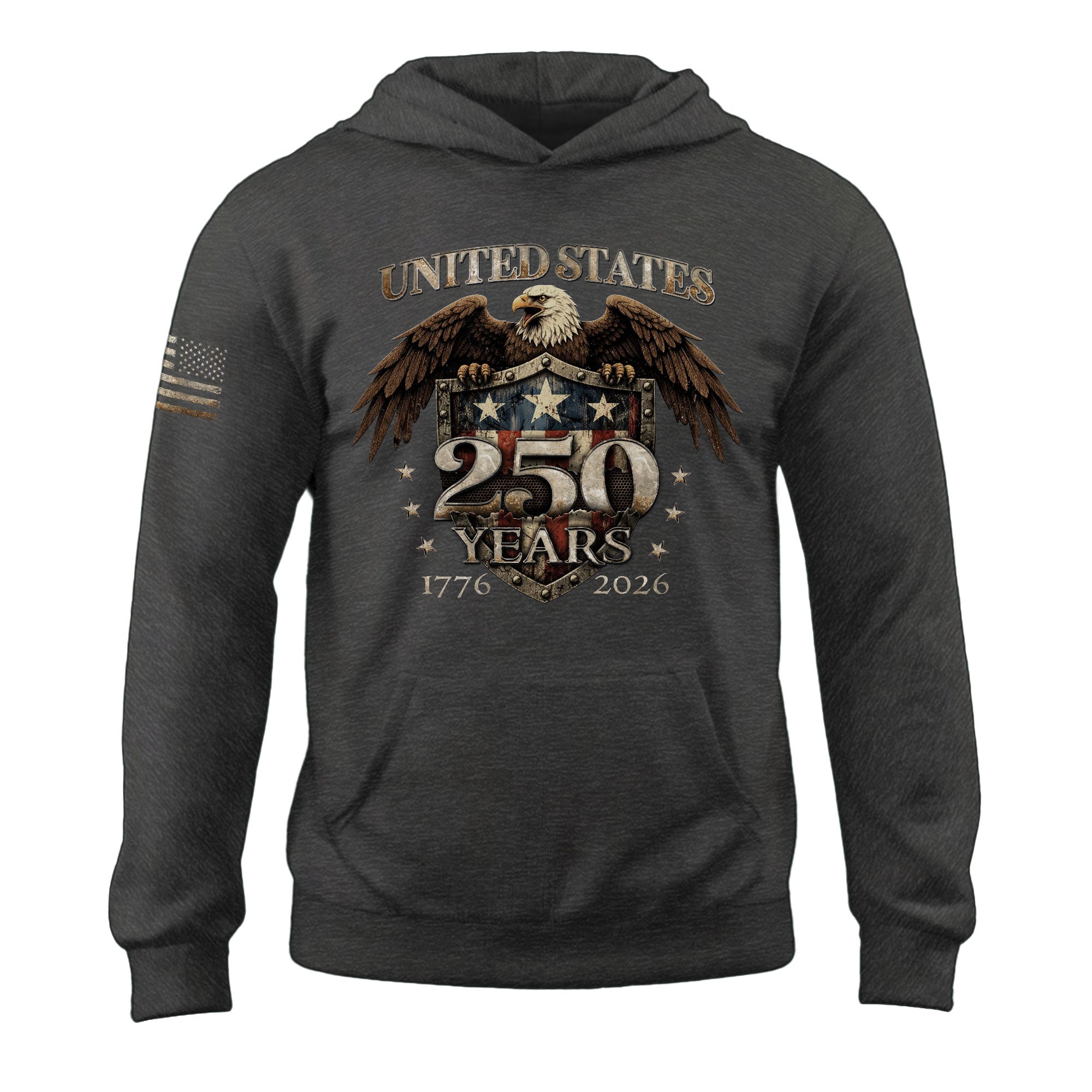 USA 250 Years Anniversary Hoodie 1776–2026, Vintage Patriotic American Flag Unisex Hoodie