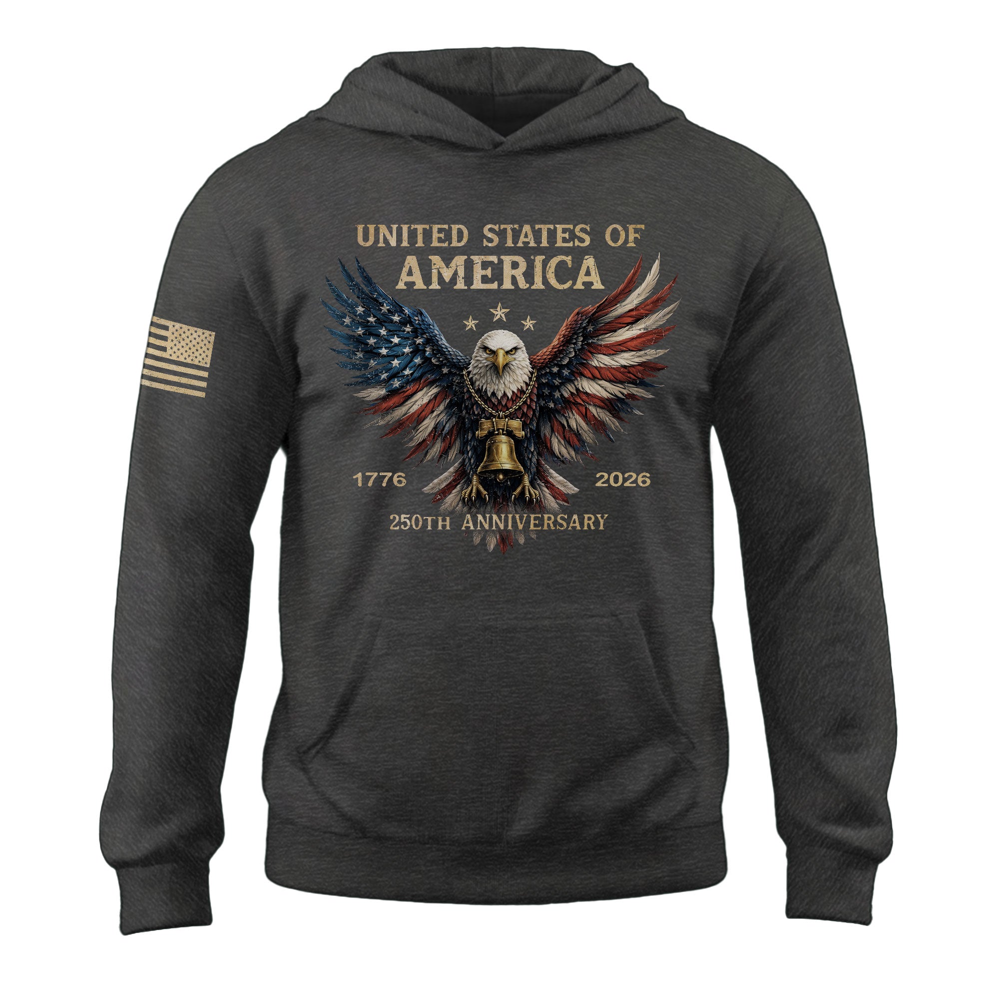 250th Anniversary USA Hoodie 1776–2026, Vintage American Heritage Freedom Apparel
