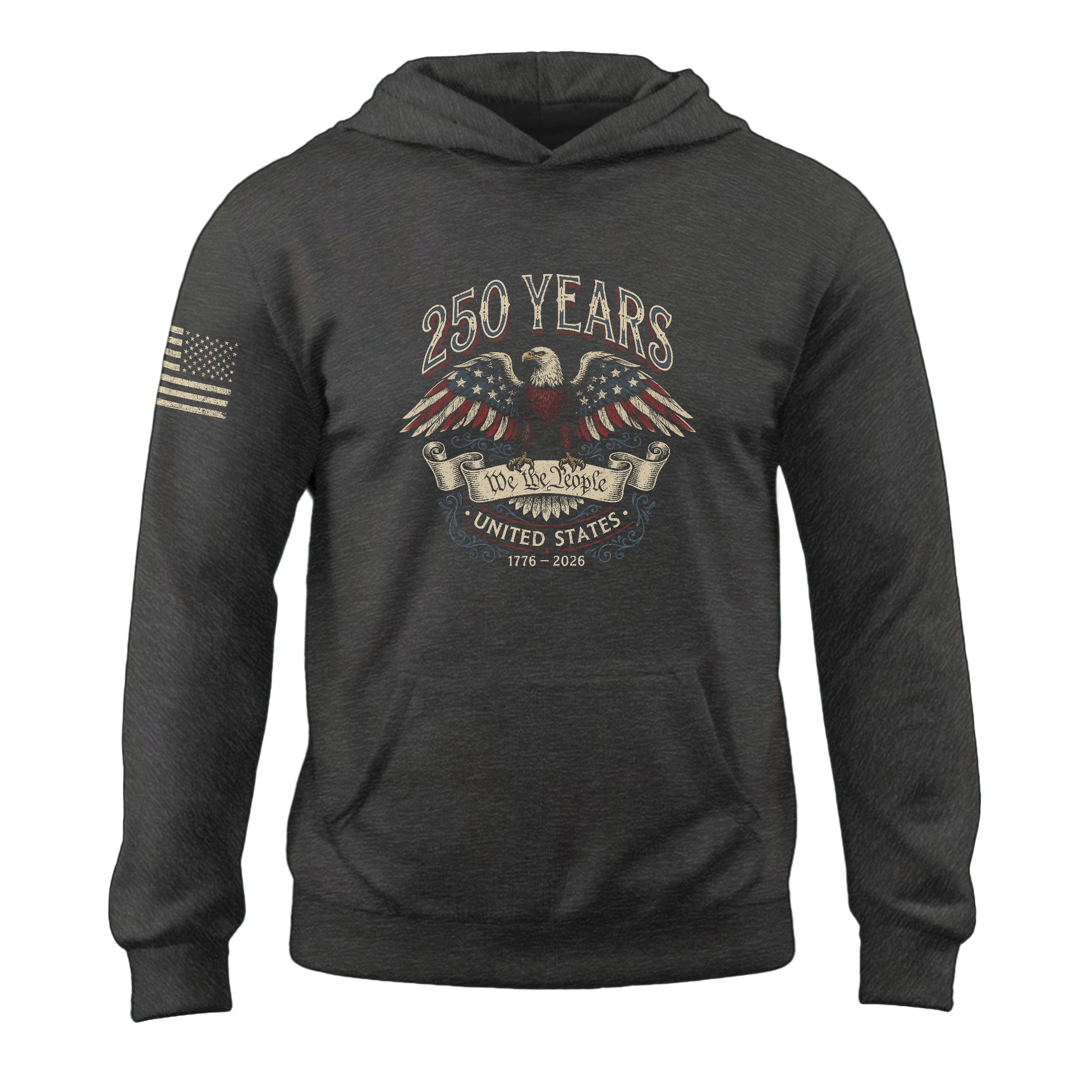 250th Anniversary USA Hoodie 1776–2026, We The People Patriotic Freedom Celebration Apparel - Rust Field Wear