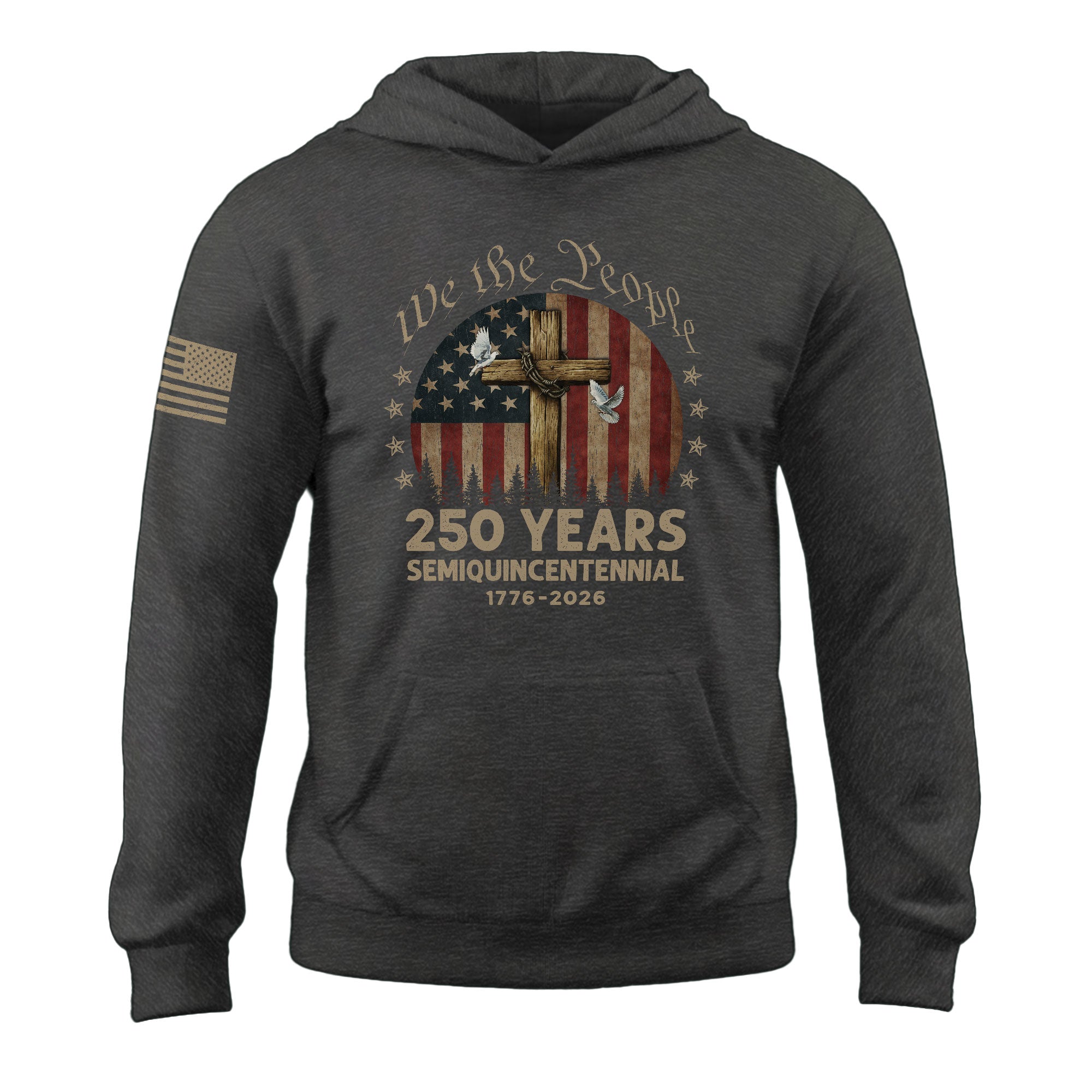 1776–2026 Patriotic Christian Hoodie USA 250 Year Freedom Celebration