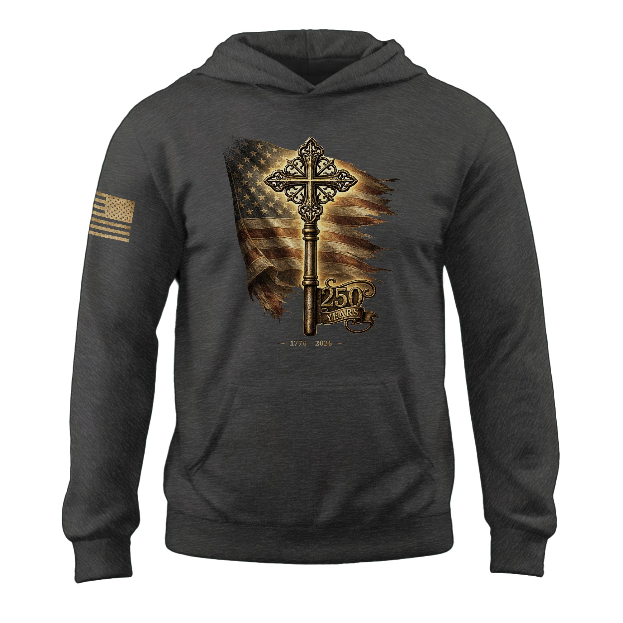1776–2026 USA Christian Hoodie Patriotic Faith Apparel
