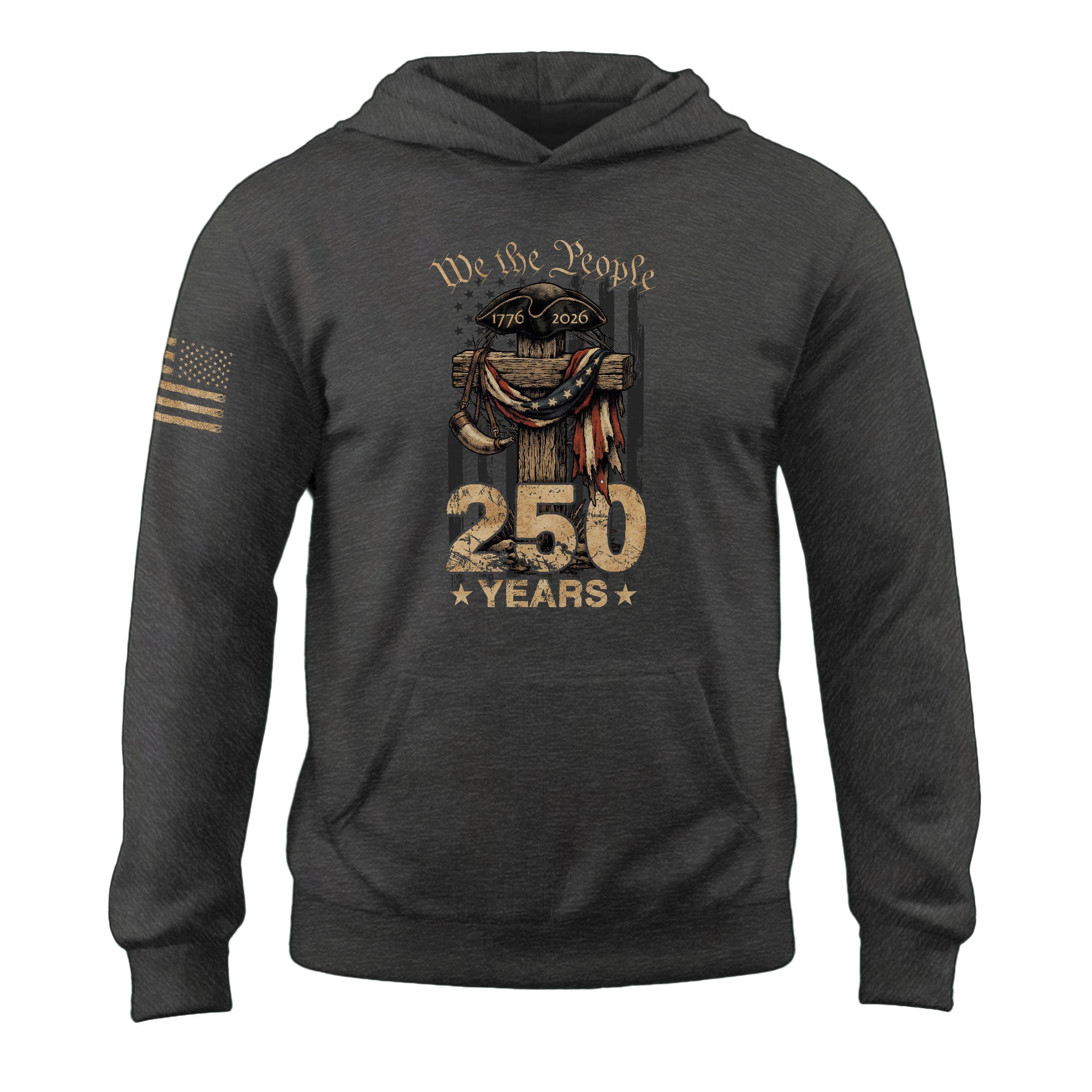 USA Faith & Freedom 250 Years Hoodie Christian Patriotic Celebration Wear