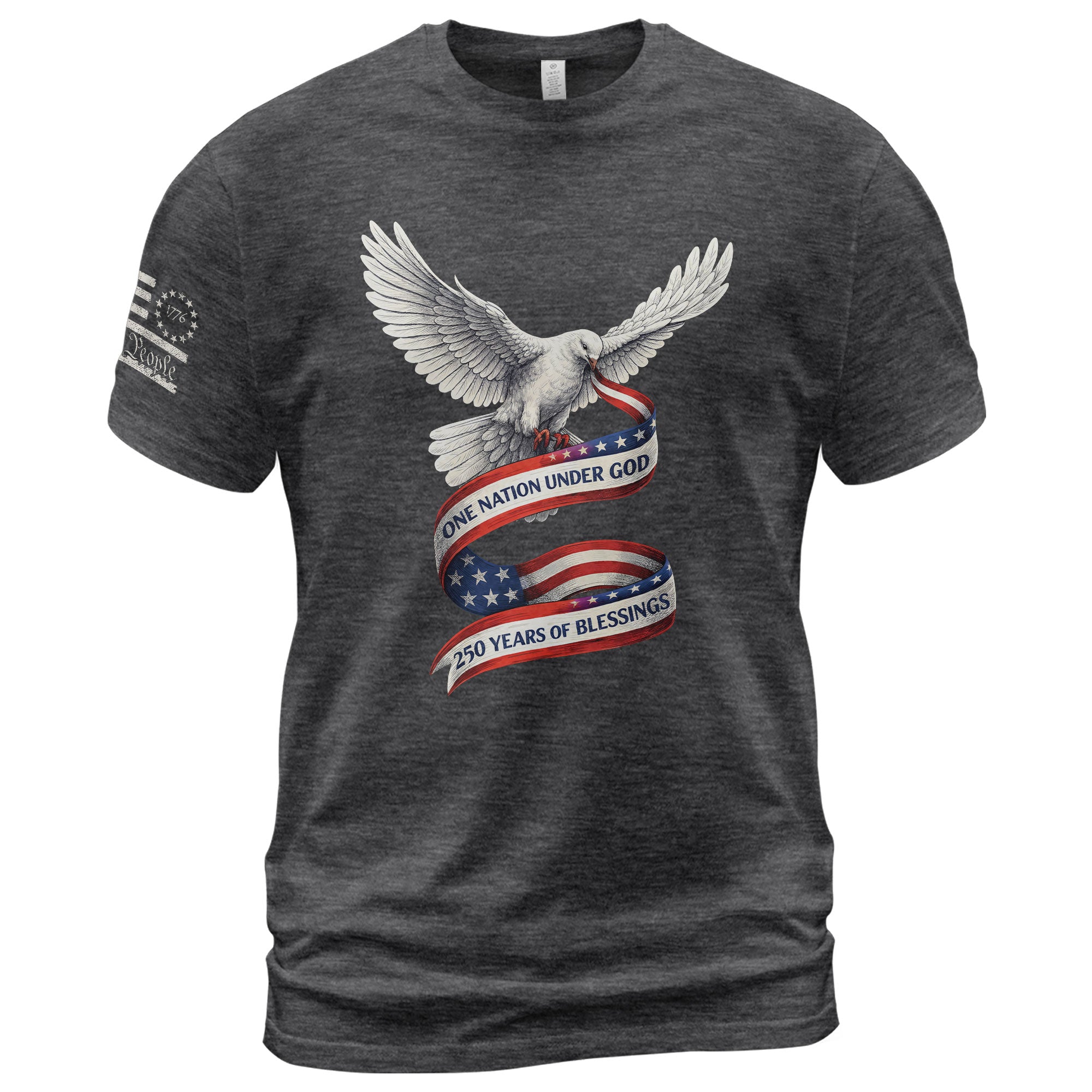250 Years of Blessings One Nation Under God T-Shirt - Peace Dove Patriotic Graphic Tee