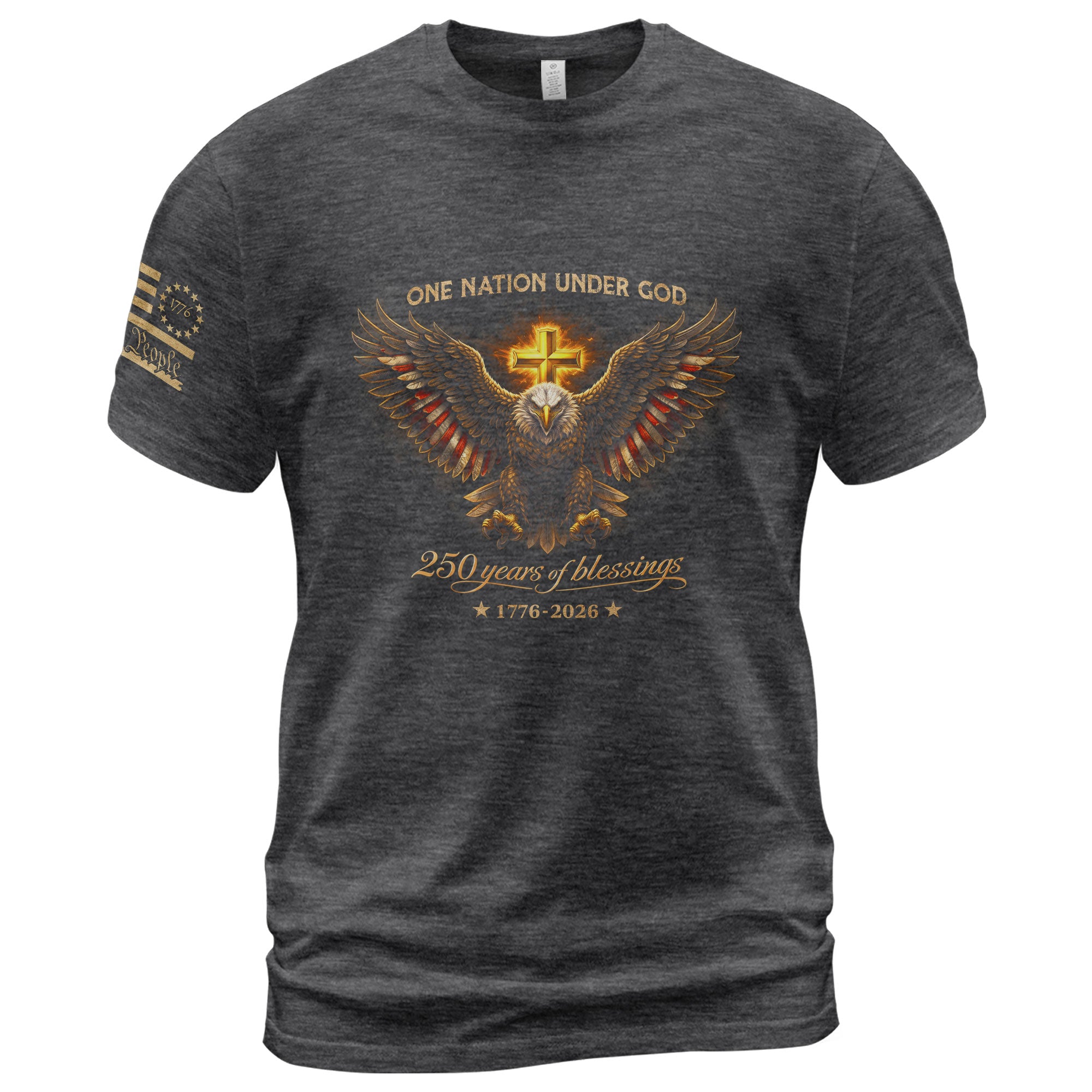 USA 250th Anniversary 1776-2026 Semiquincentennial Eagle Shirt – One Nation Under God 250 Years of Blessings Christian Patriotic Tee