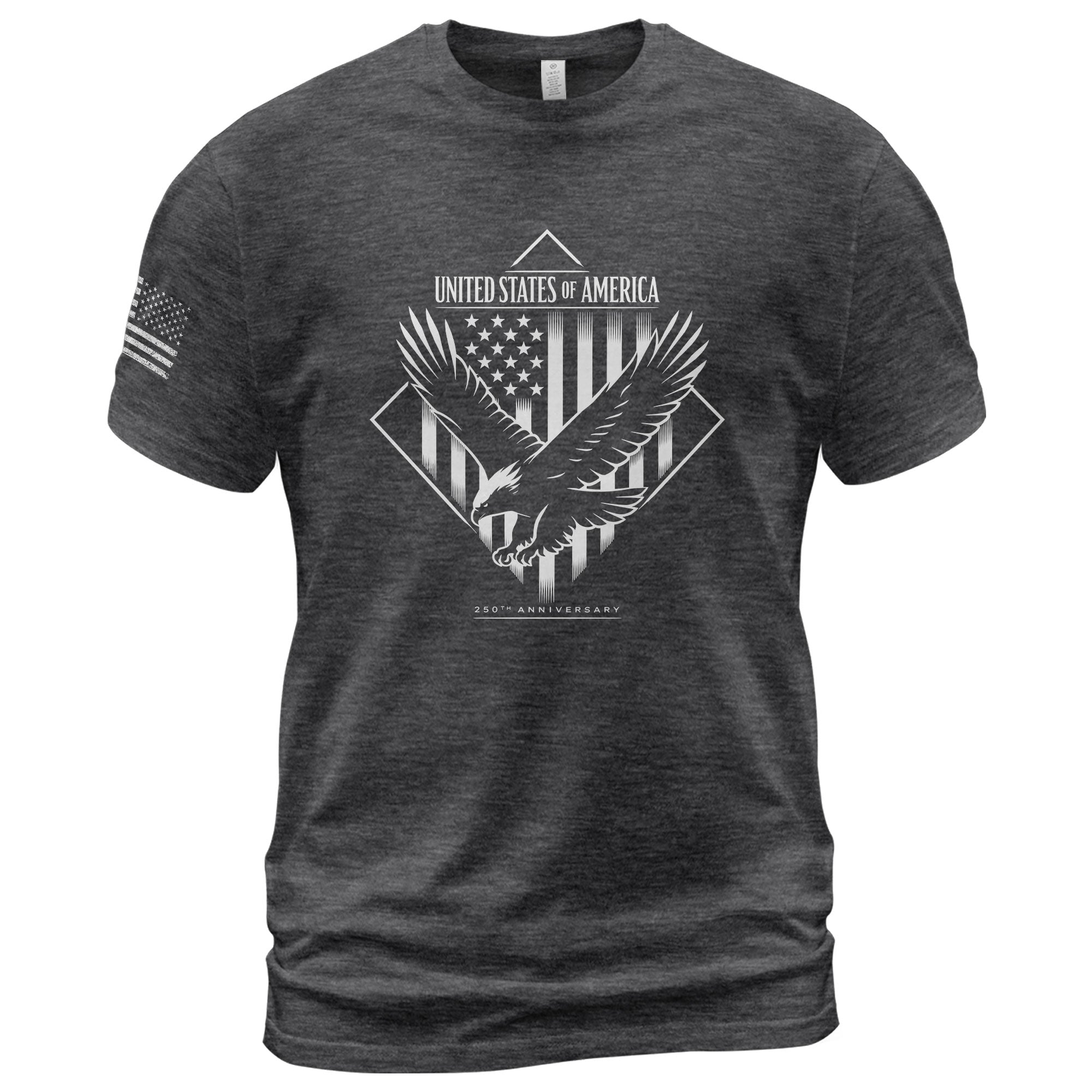 America 250th Anniversary T-Shirt - White Eagle & Flag 1776-2026 250 Years Minimalist Men's Tee