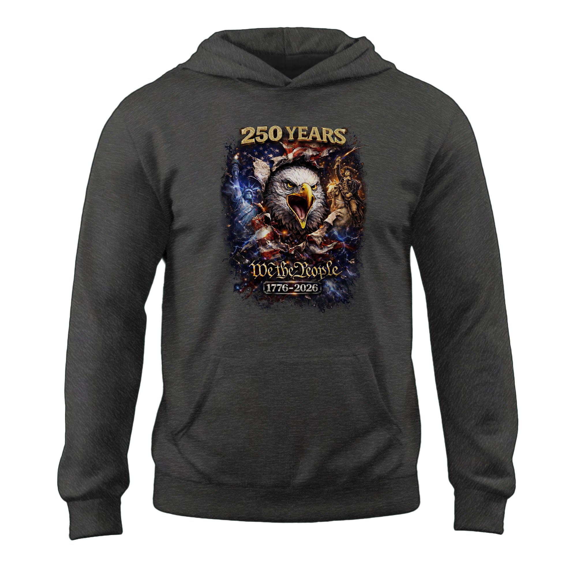America 250th Anniversary Hoodie 1776-2026 – Eagle Statue of Liberty We The People Freedom Hoodie