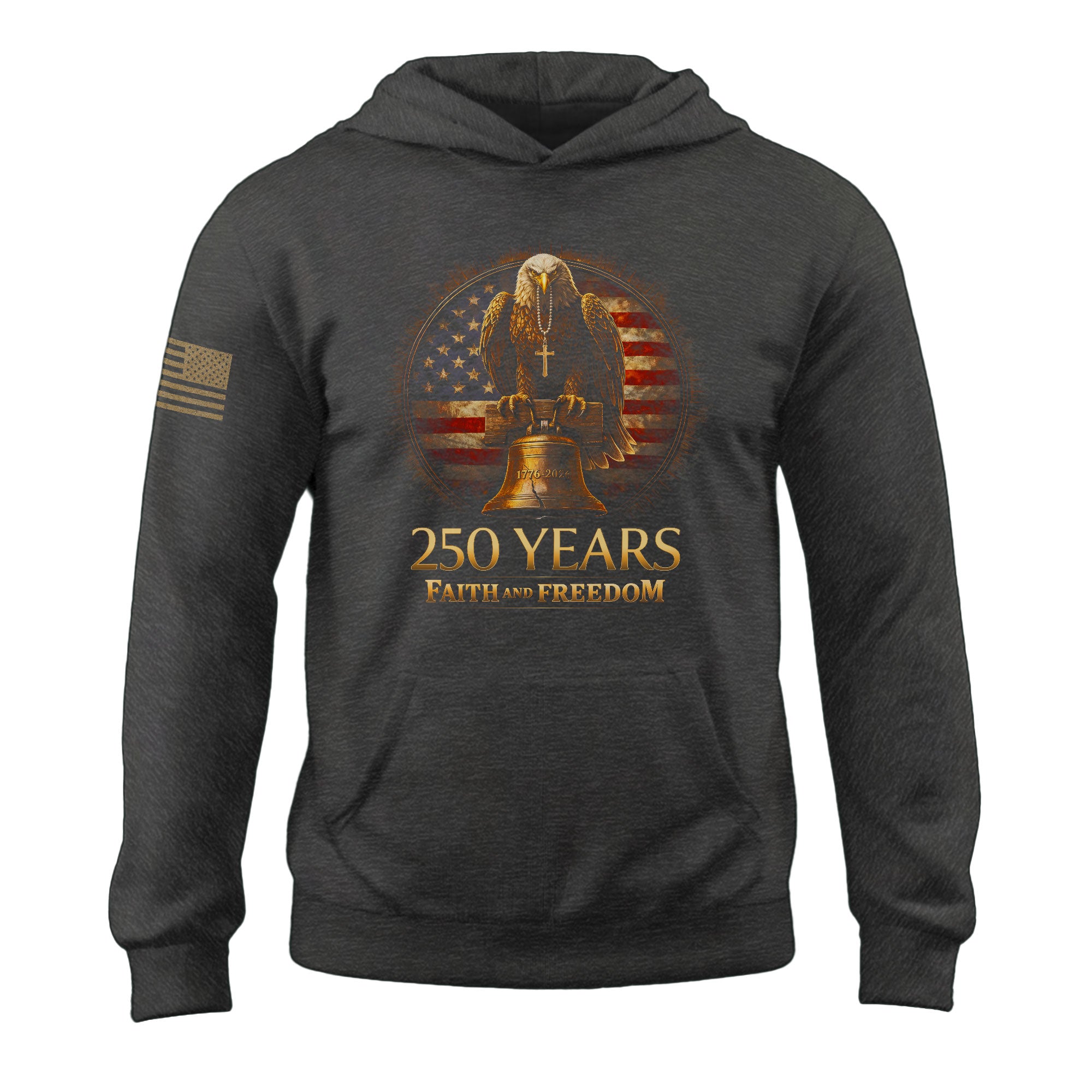 USA 250th Anniversary 1776-2026 Semiquincentennial Hoodie – Eagle Liberty Bell One Nation Under God 250 Years of Blessings Patriotic Hoodie