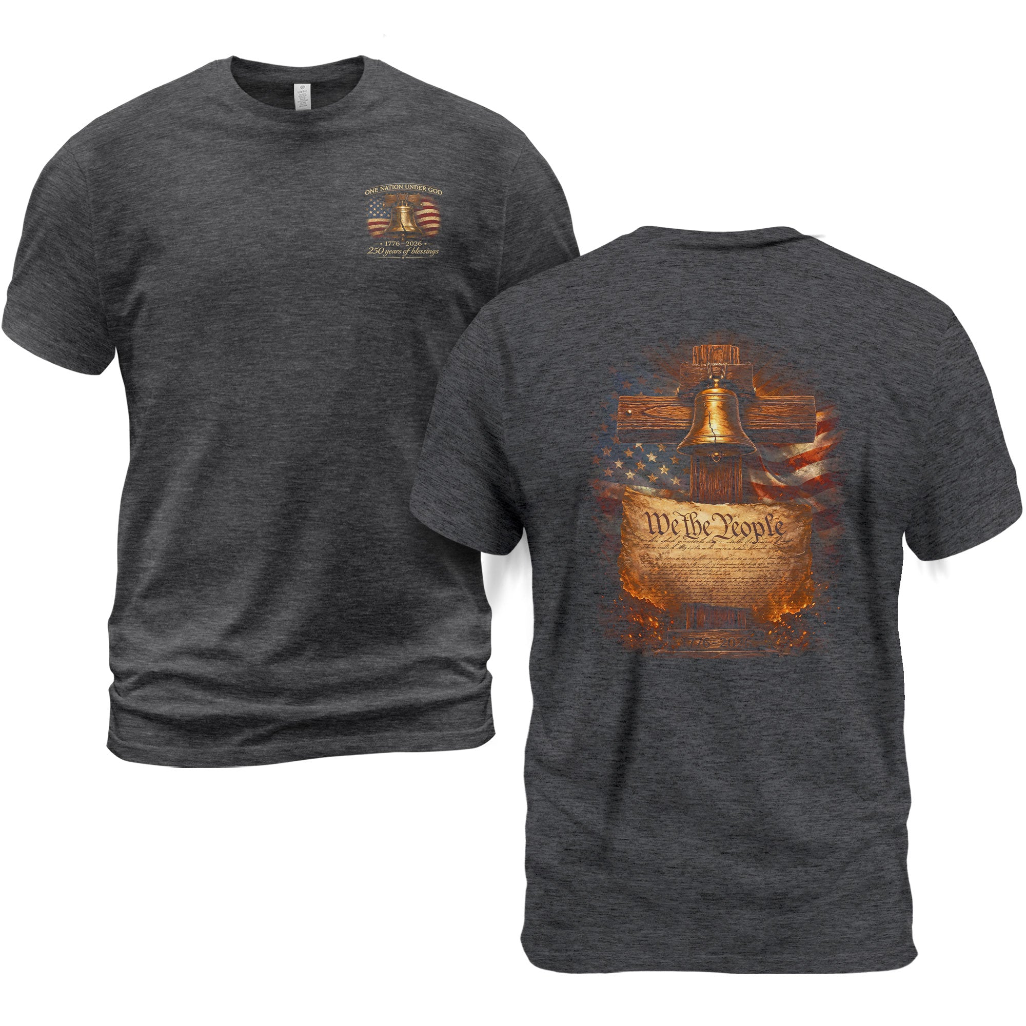 America 250th Anniversary T-Shirt 1776-2026 – We The People Liberty Bell & Cross 250th Birthday Tee