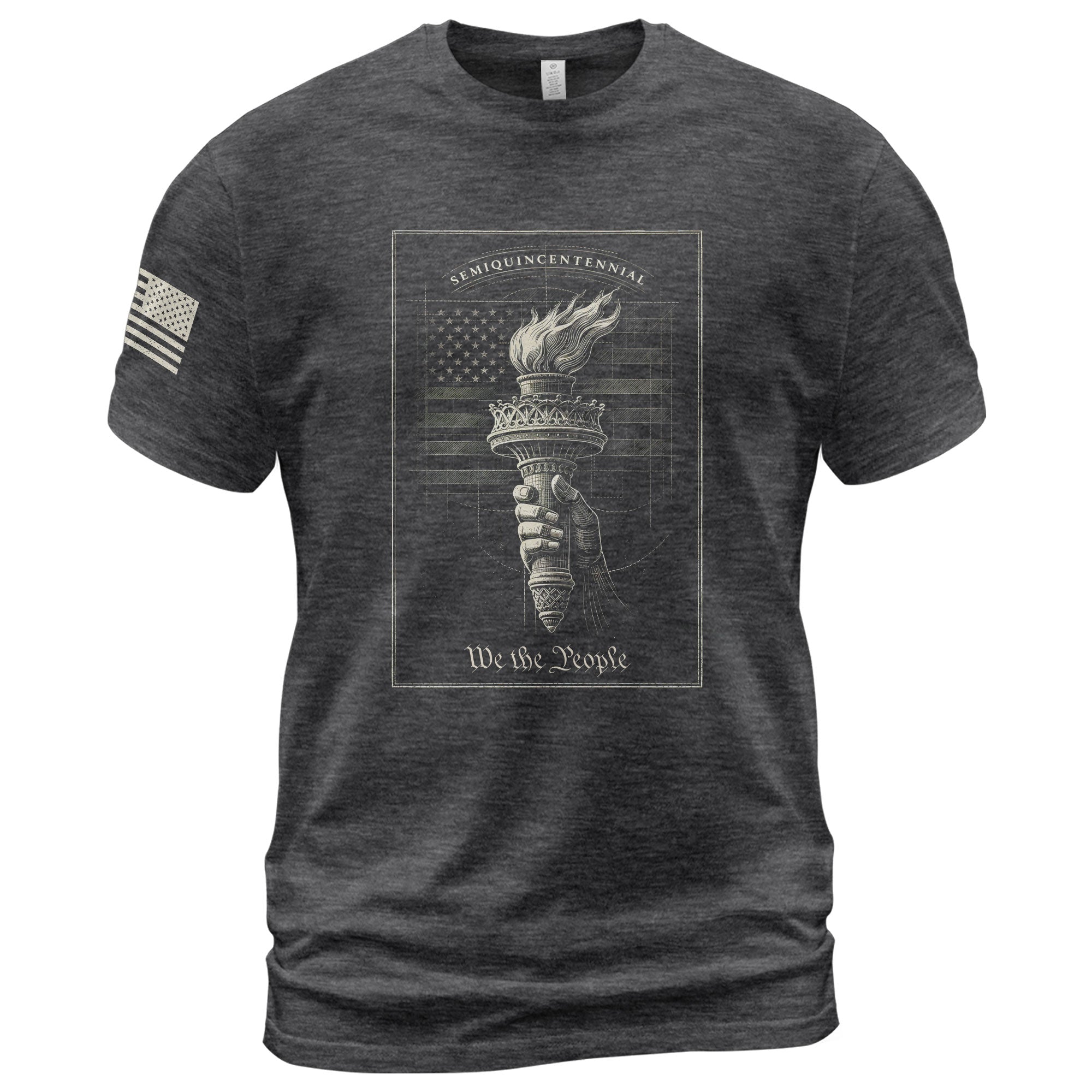 America 250th Anniversary 1776-2026 Semiquincentennial T-Shirt – Retro We The People Statue of Liberty Torch Patriotic Men's Hoodie Style Tee