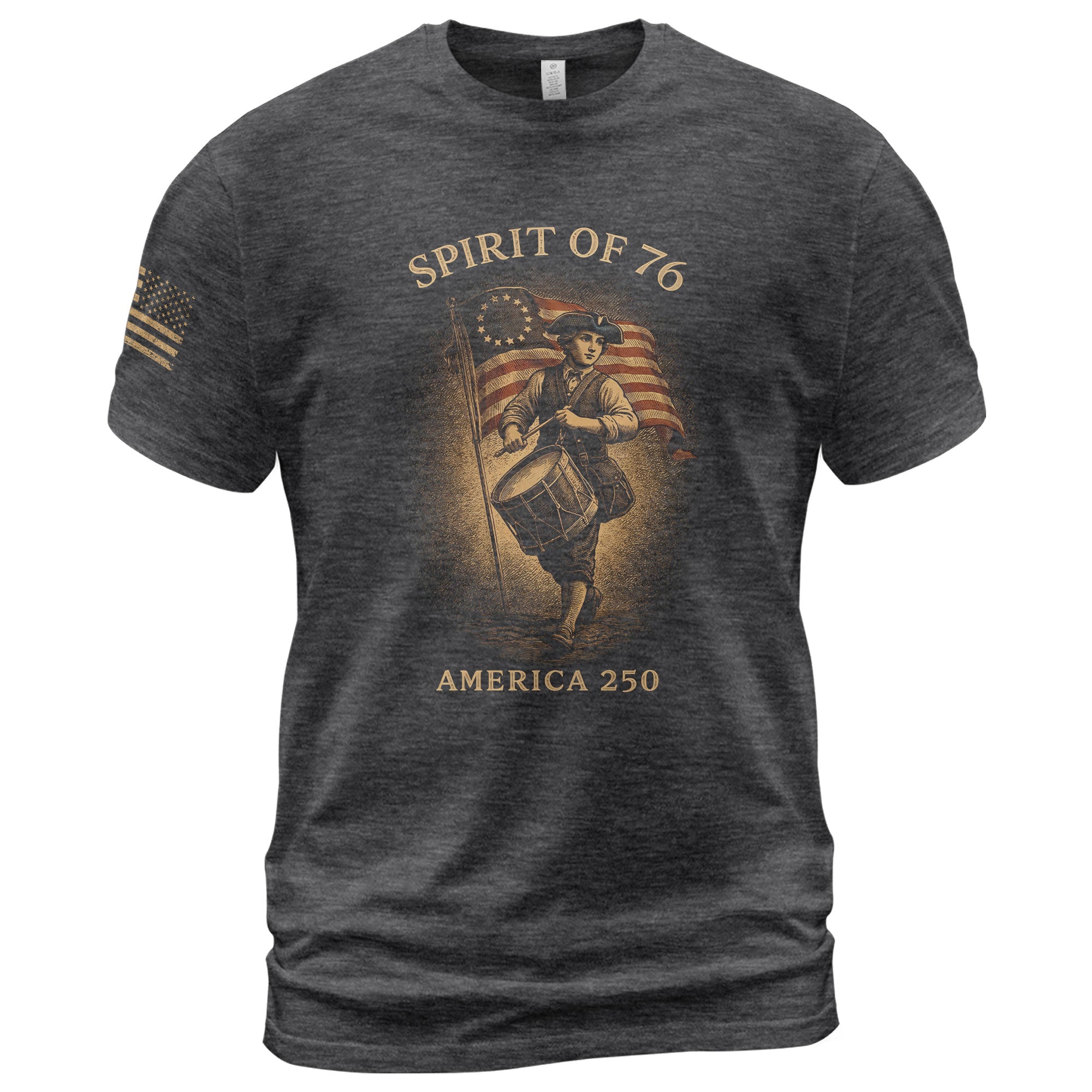 America 250th Anniversary 1776-2026 Semiquincentennial T-Shirt – Spirit of 76 Drummer Retro Patriotic Men's Tee