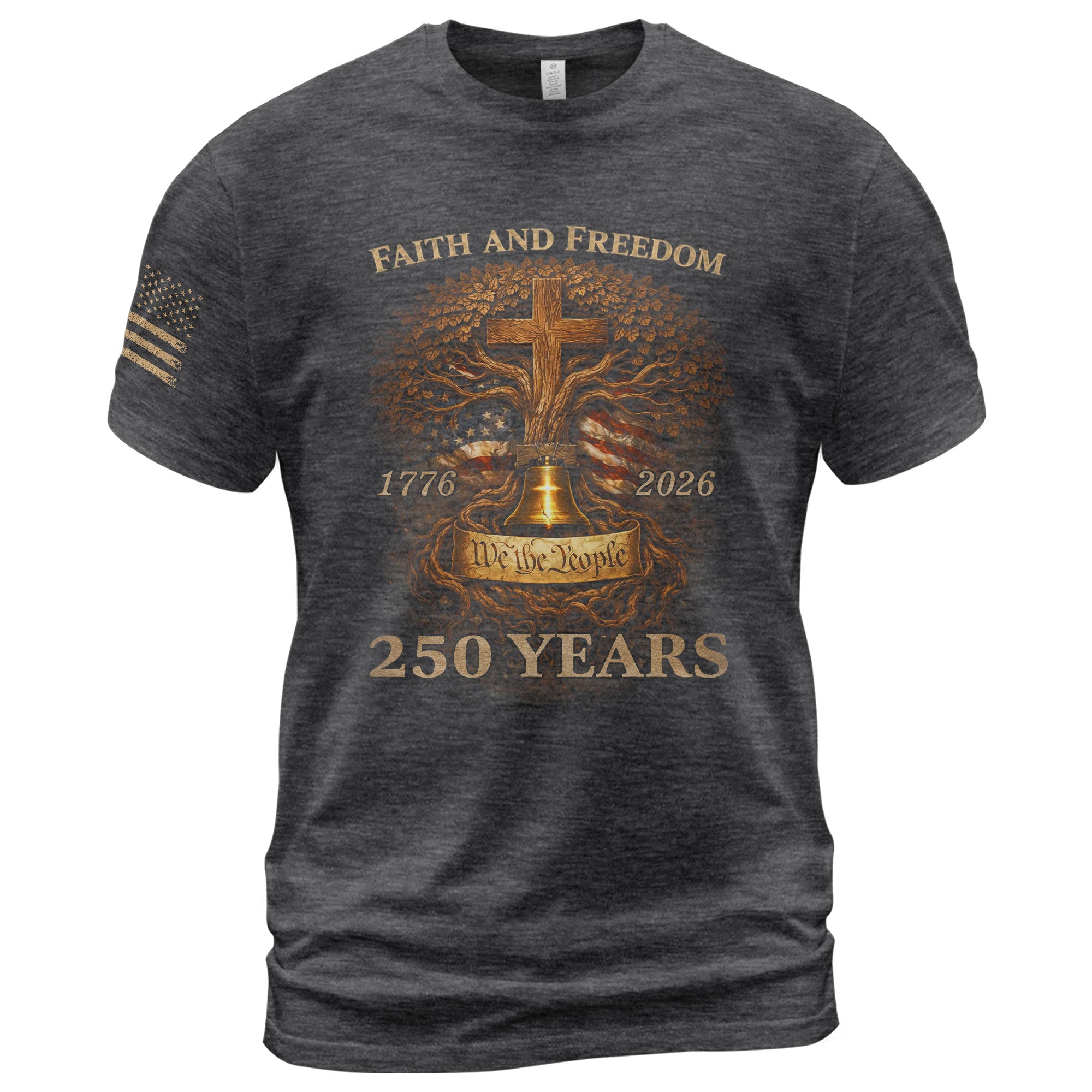 America 250th Anniversary 1776-2026 T-Shirt – Faith and Freedom Christian Tree of Life We The People Semiquincentennial Patriotic Tee