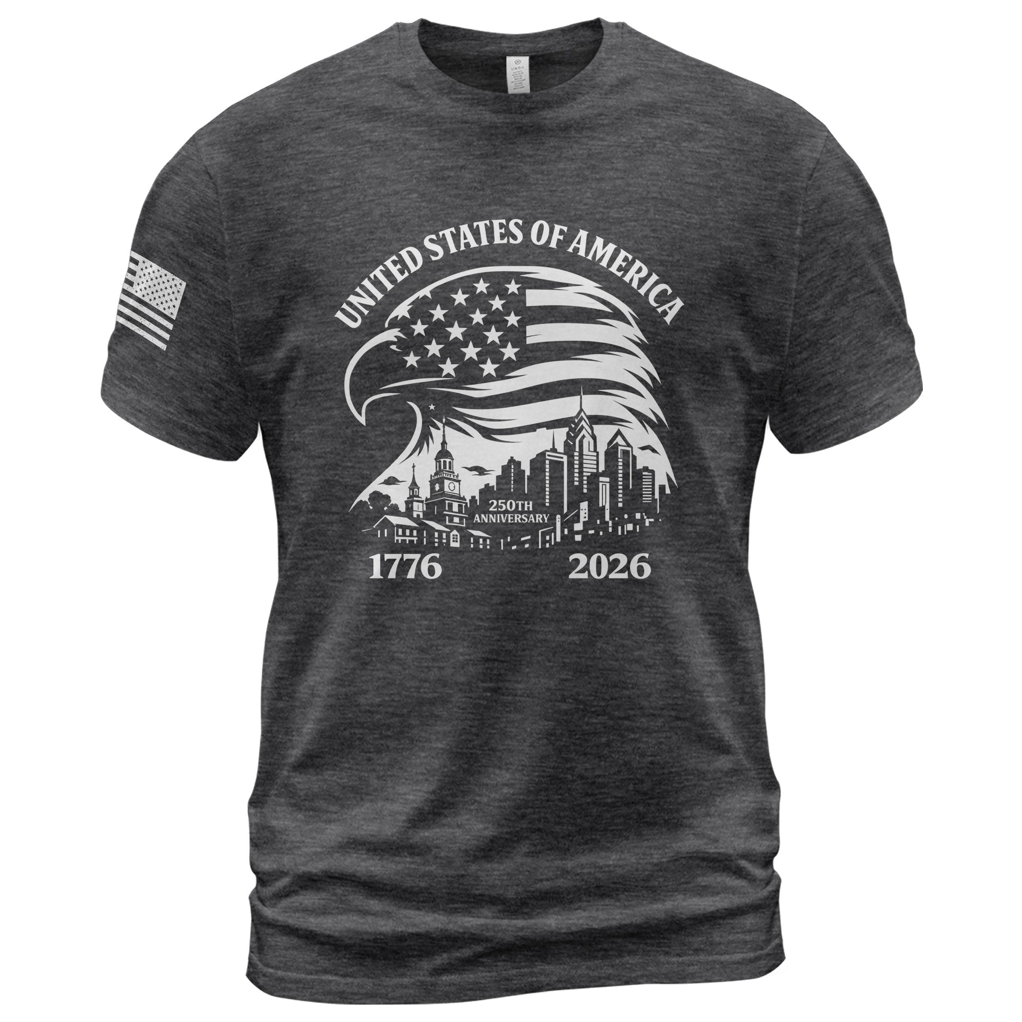 USA 250th Anniversary 1776-2026 T-Shirt – Eagle & American Flag Patriotic Freedom Mens Shirt