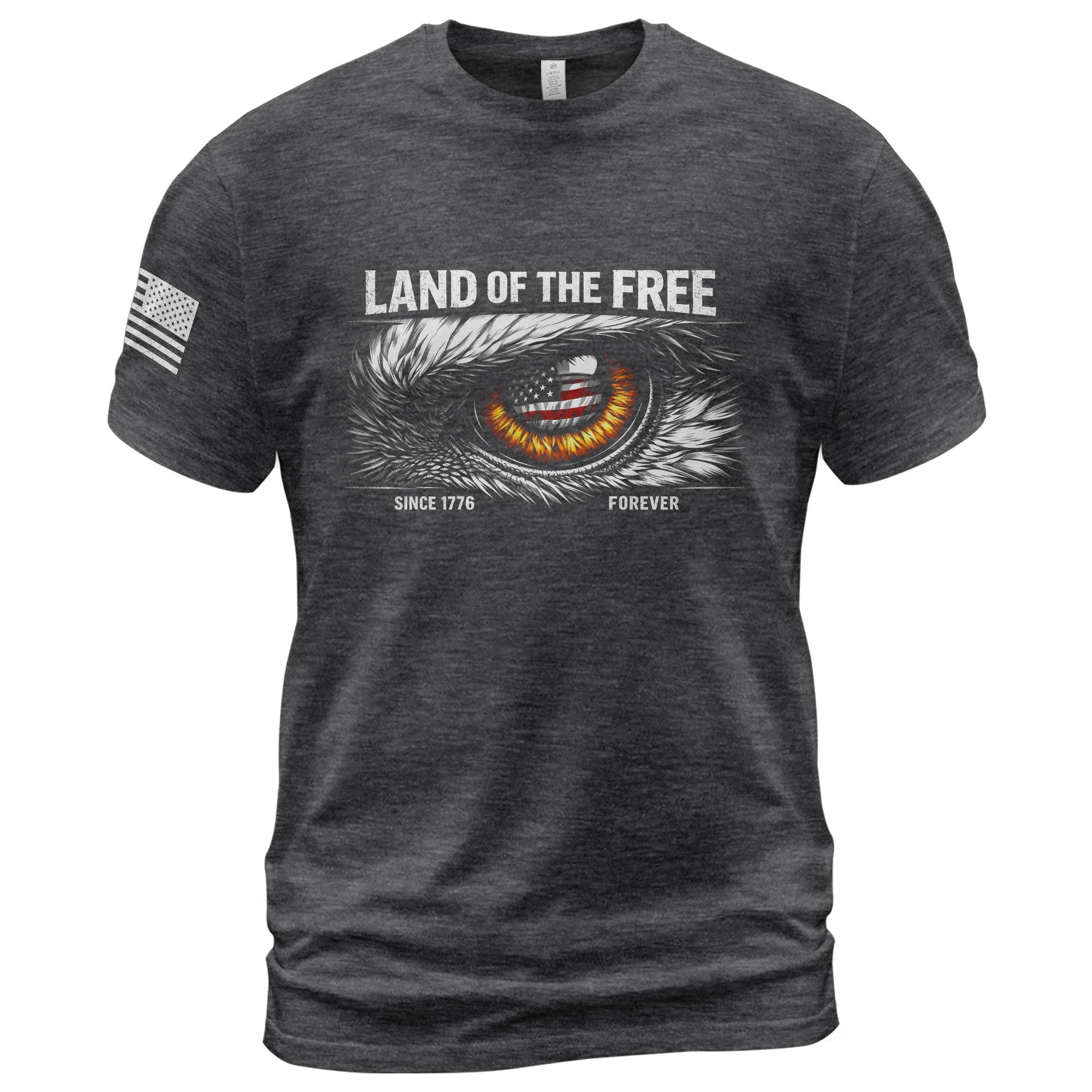 250 Years of Freedom 1776-2026 Patriotic T-Shirt – Eagle Eye & American Flag USA Mens Shirt