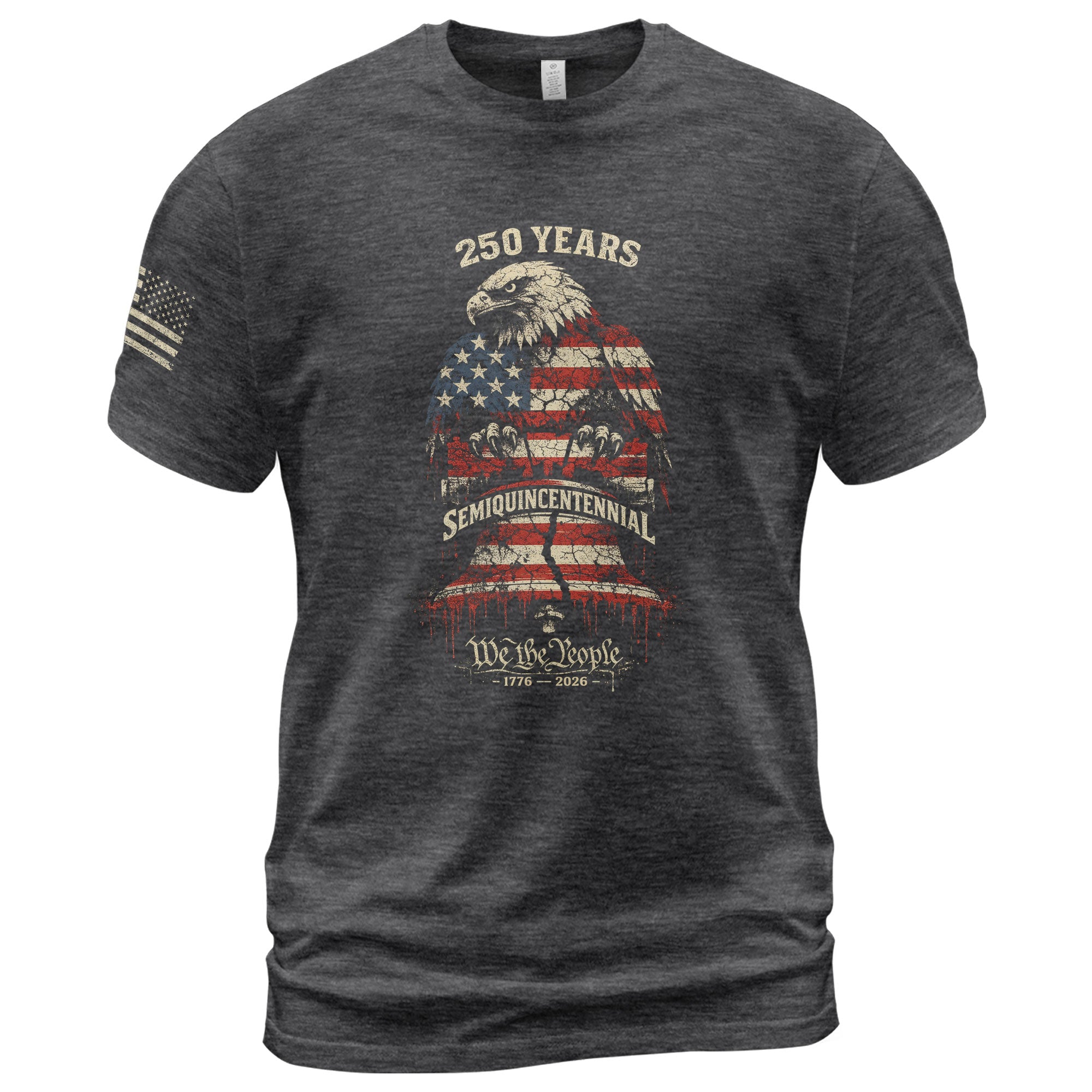 1776-2026 America 250th Anniversary T-Shirt – Liberty Bell & Eagle We The People Patriotic Mens Tee