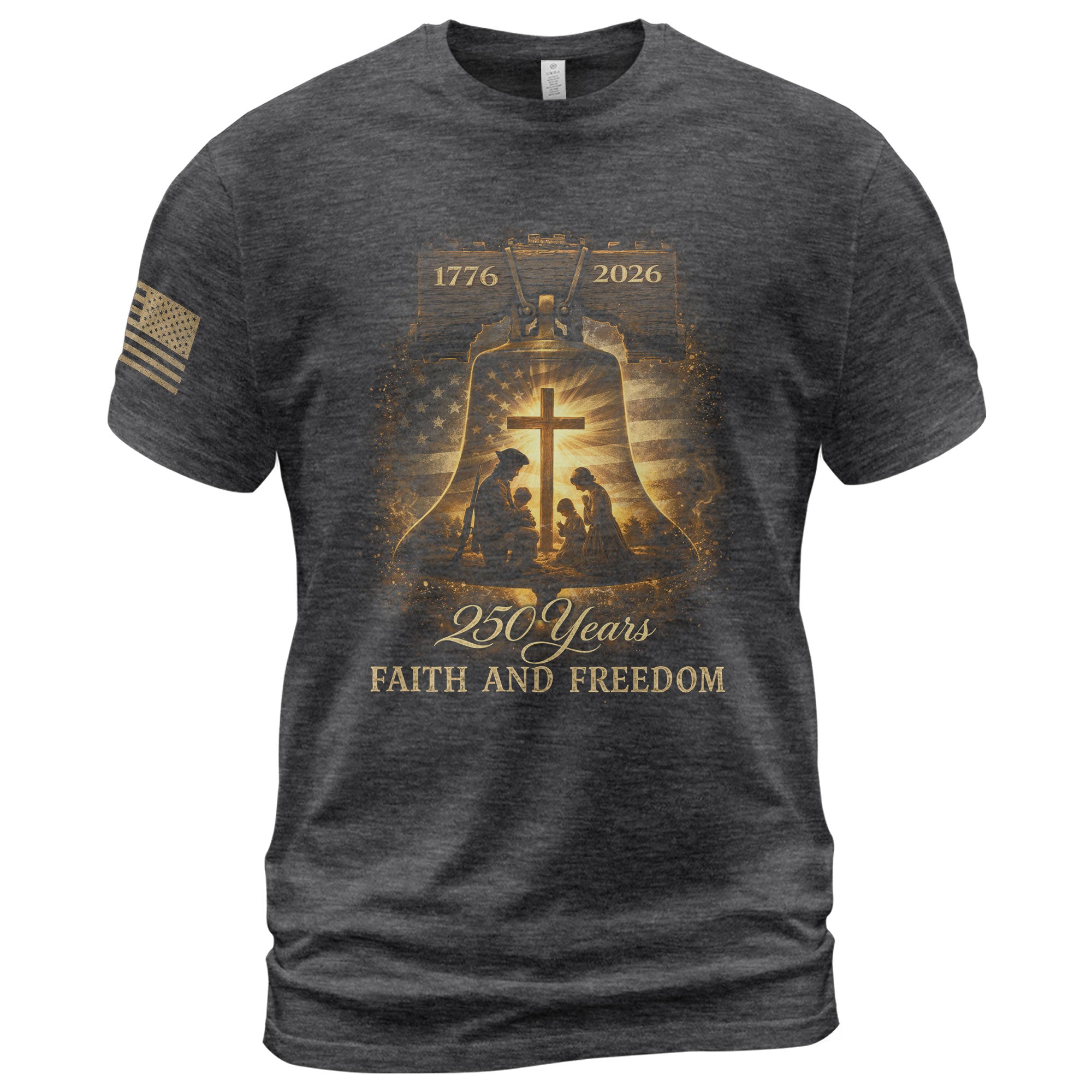 America 250th Anniversary 1776-2026 Semiquincentennial Hoodie – Family Prayer & Holy Cross Patriotic Christian Faith Apparel
