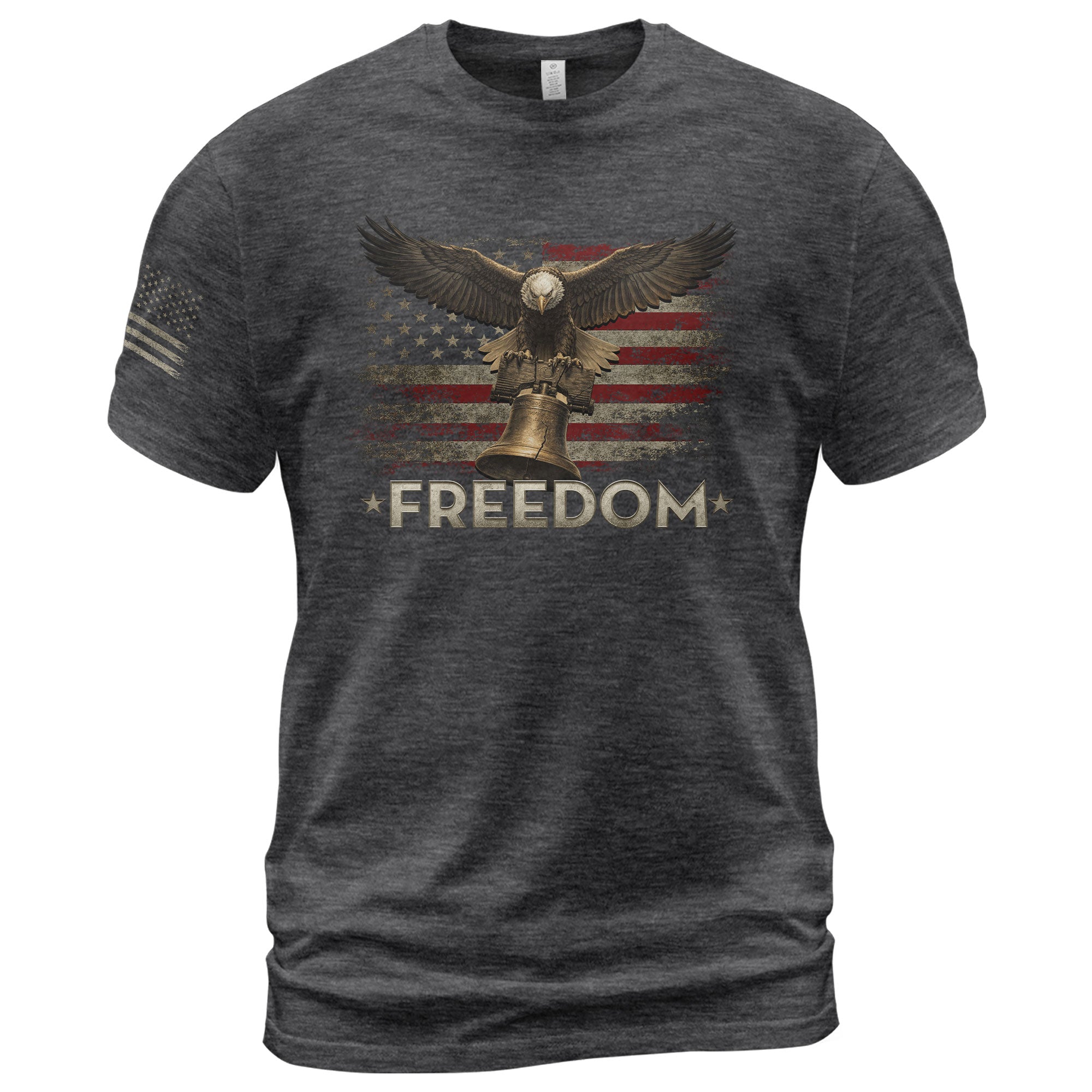 Freedom T-Shirt 2D American Flag Eagle Liberty Bell Patriotic Vintage Pride Men Women Tee